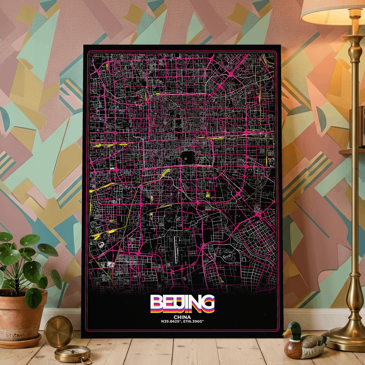Beijing Retro Map Poster