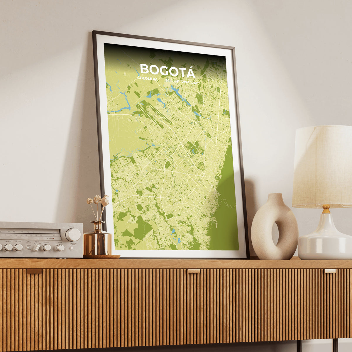 Bogotá Fern Map Poster