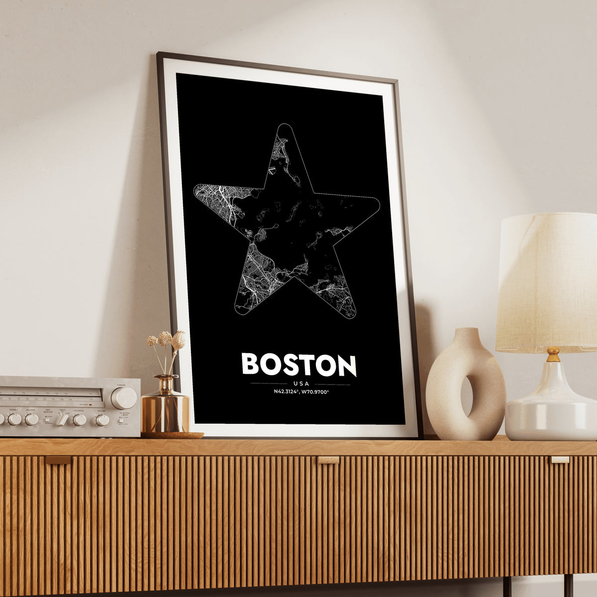 Boston Star Map Poster