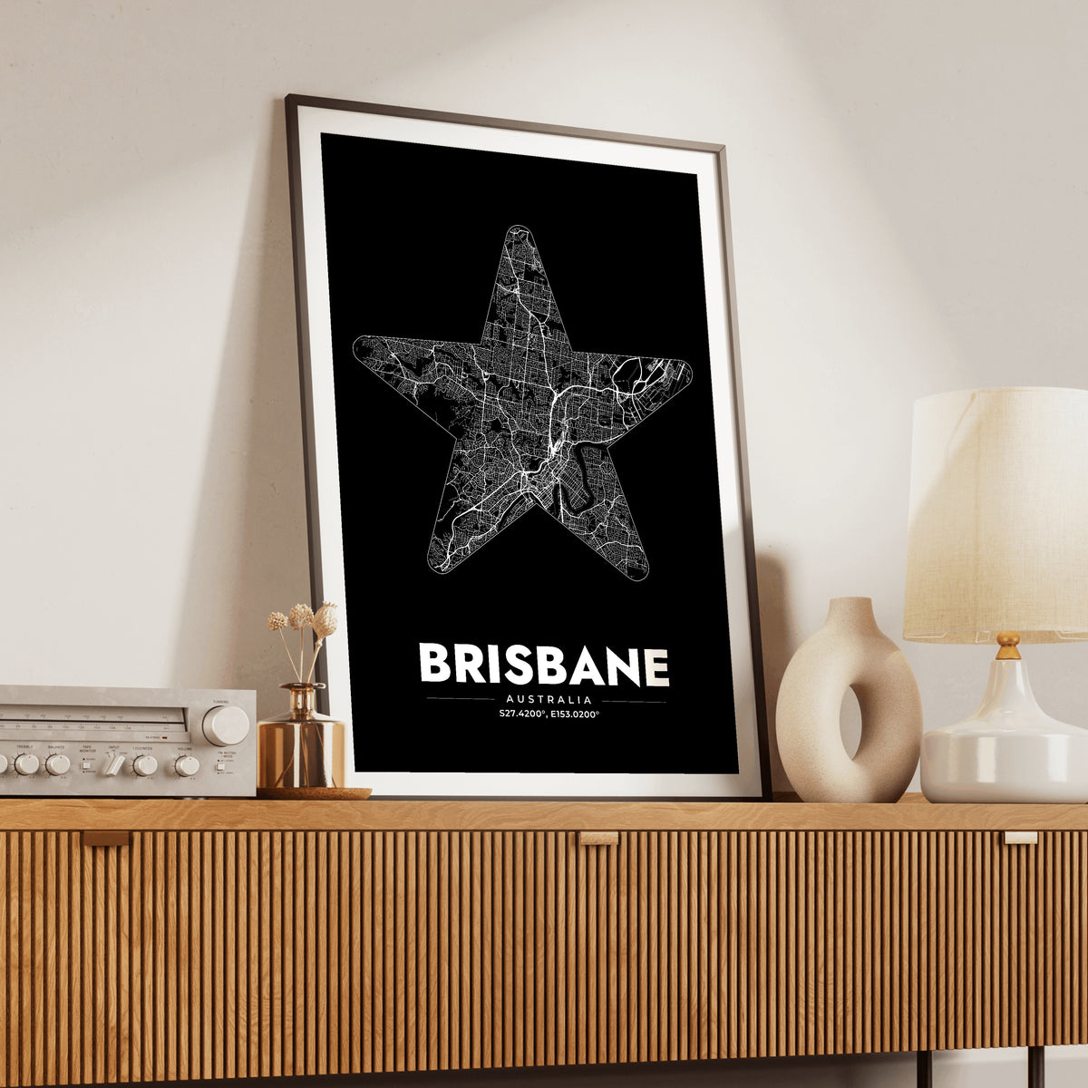 Brisbane Star Map Poster