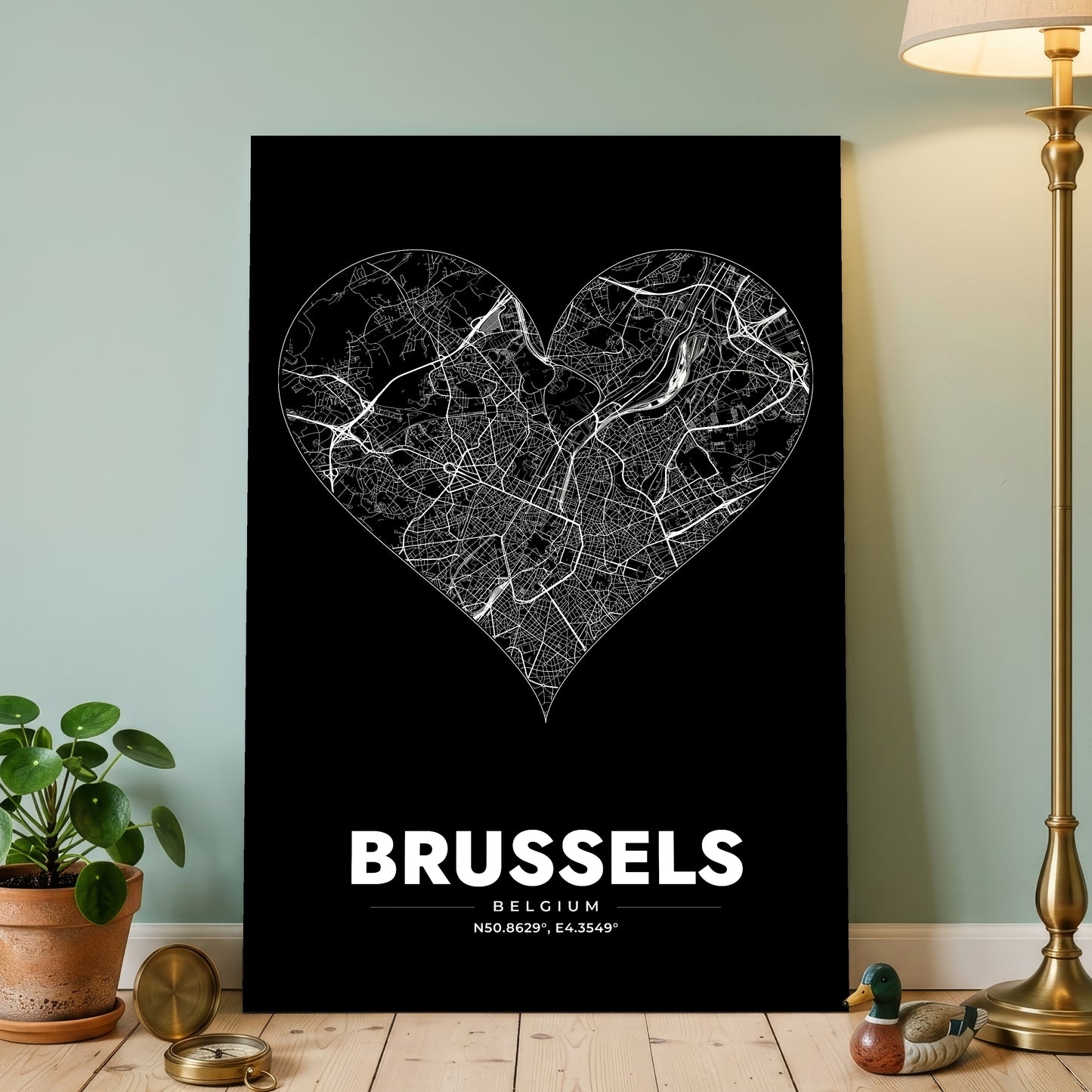 Brussels Heart Map Poster