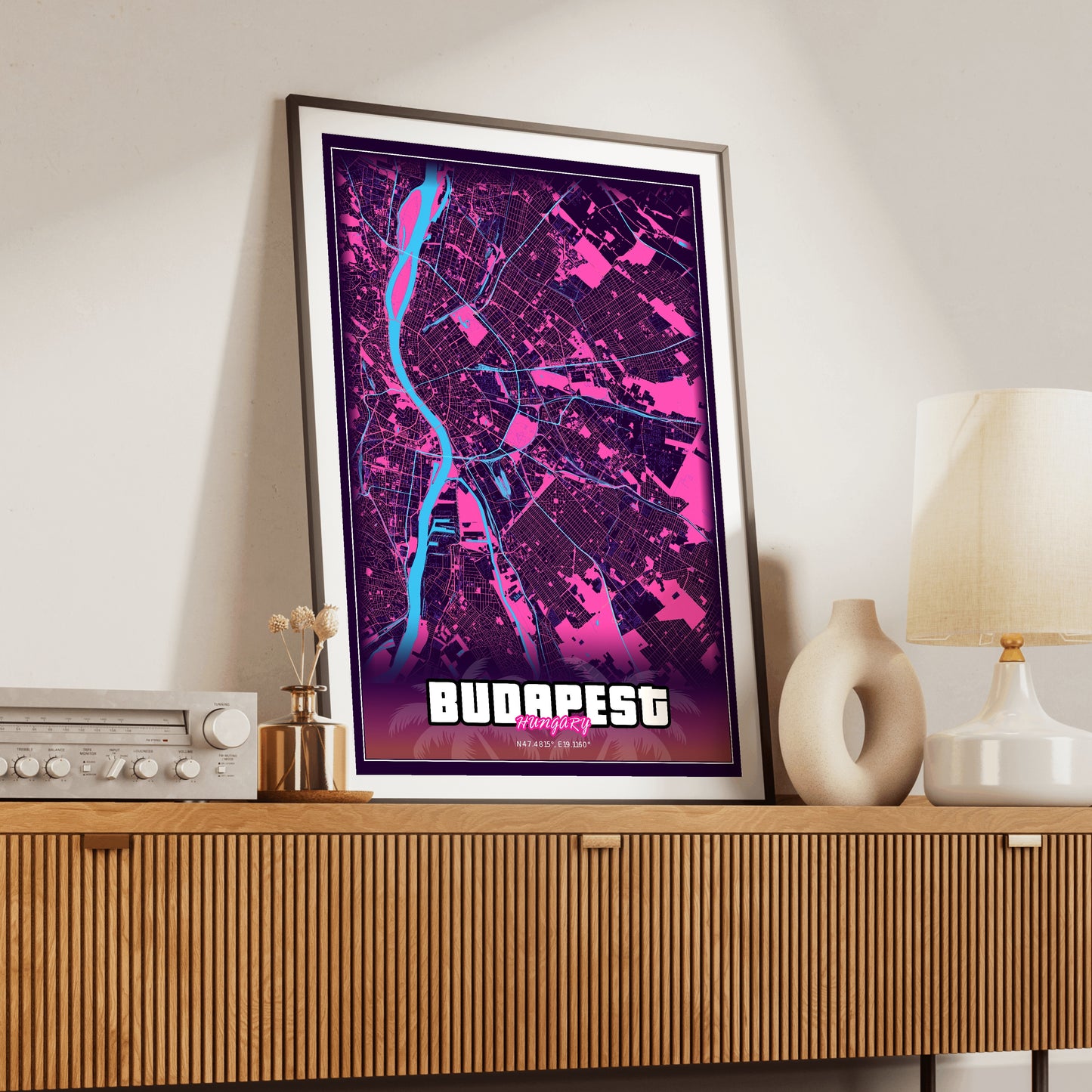 Budapest GTA Map Poster