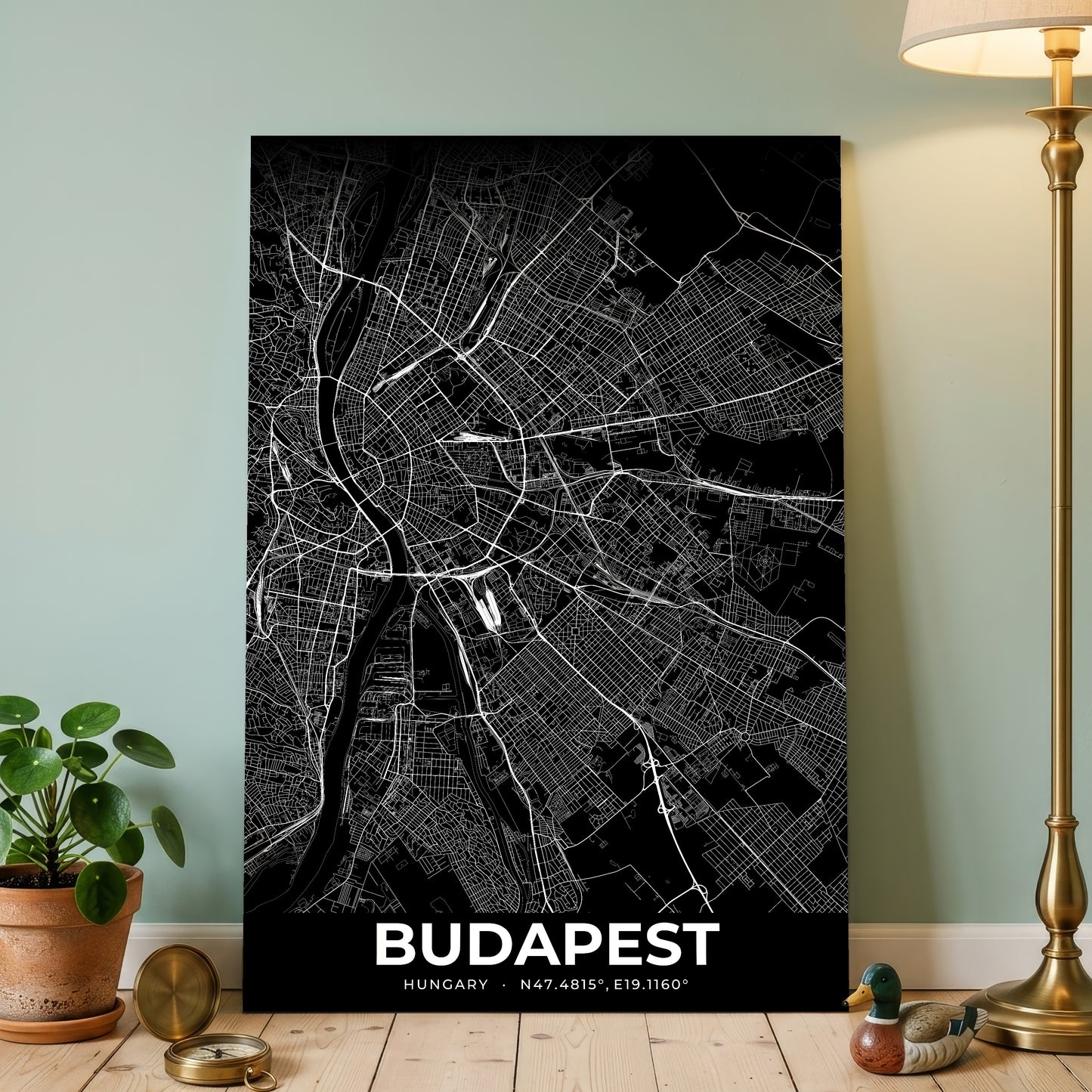 Budapest Elegant Map Poster