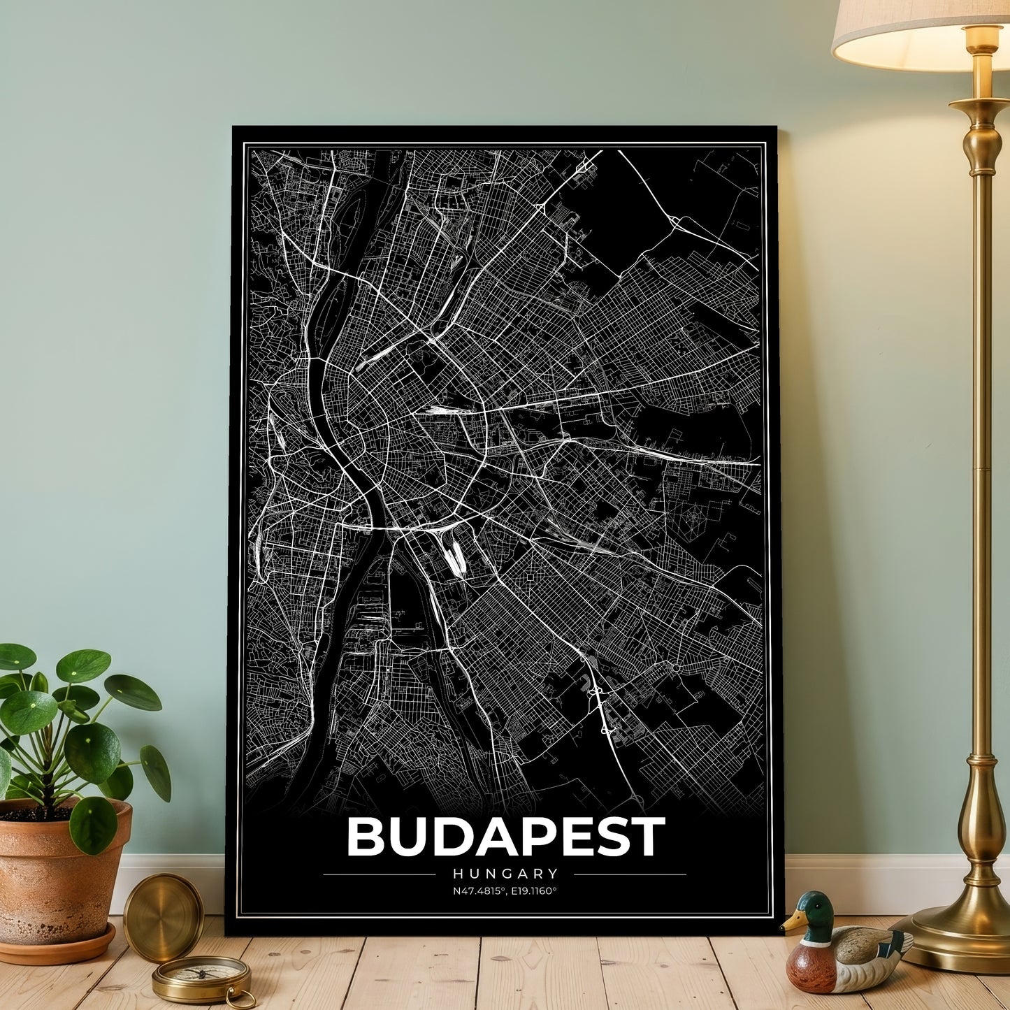 Budapest Modern Map Poster