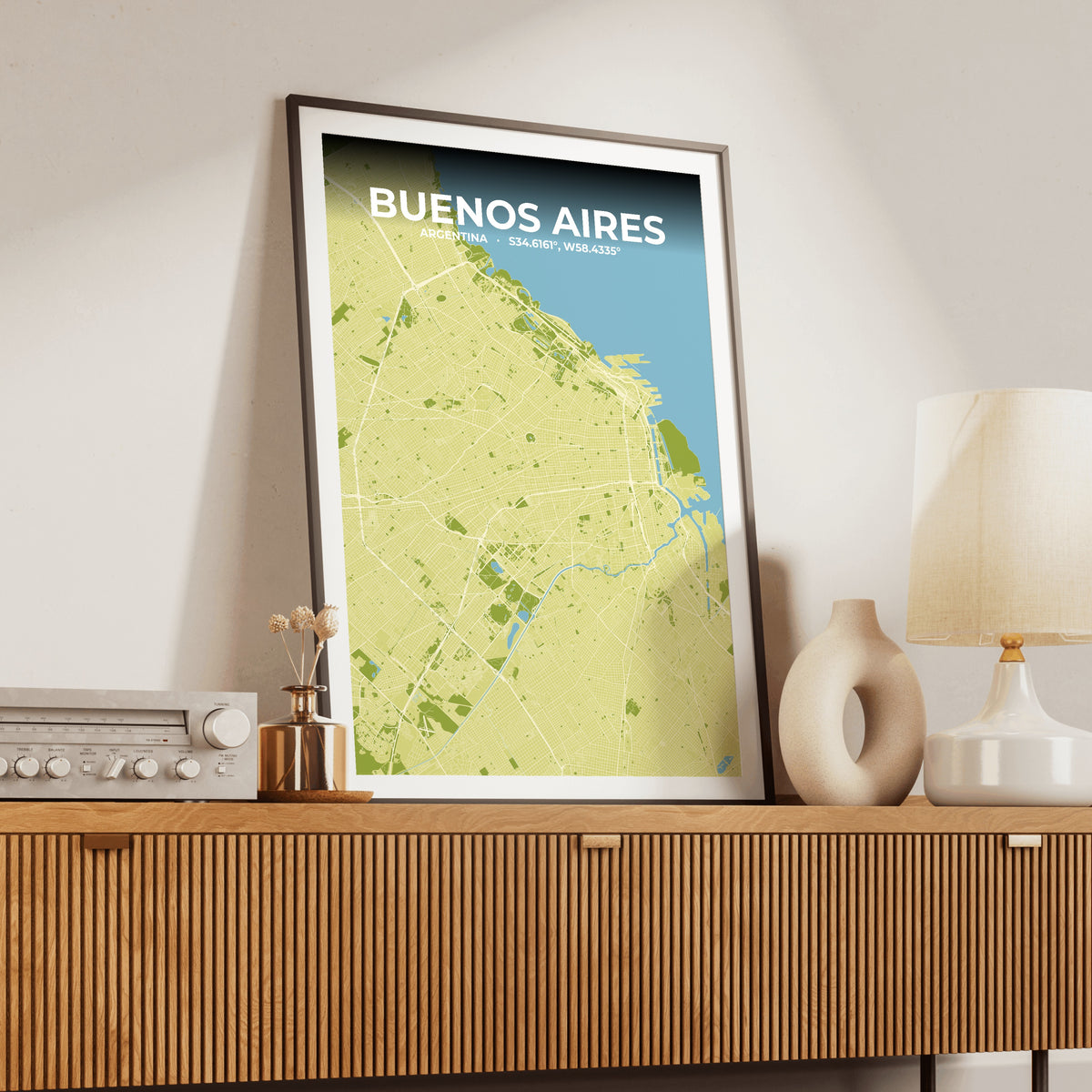 Buenos Aires Fern Map Poster