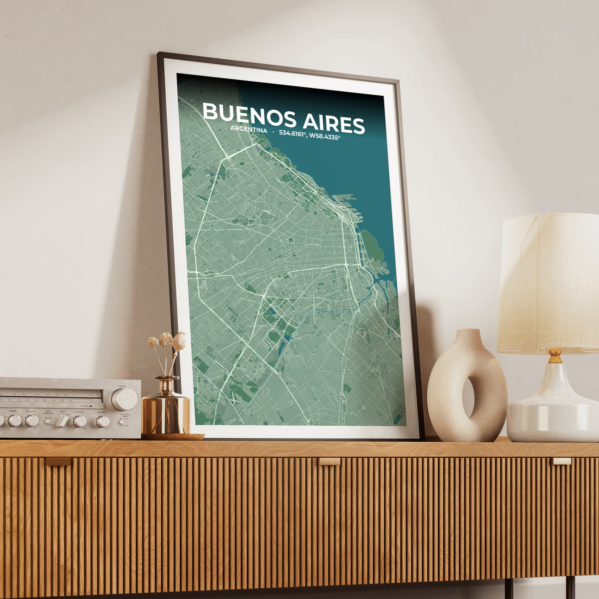 Buenos Aires Mist Map Poster