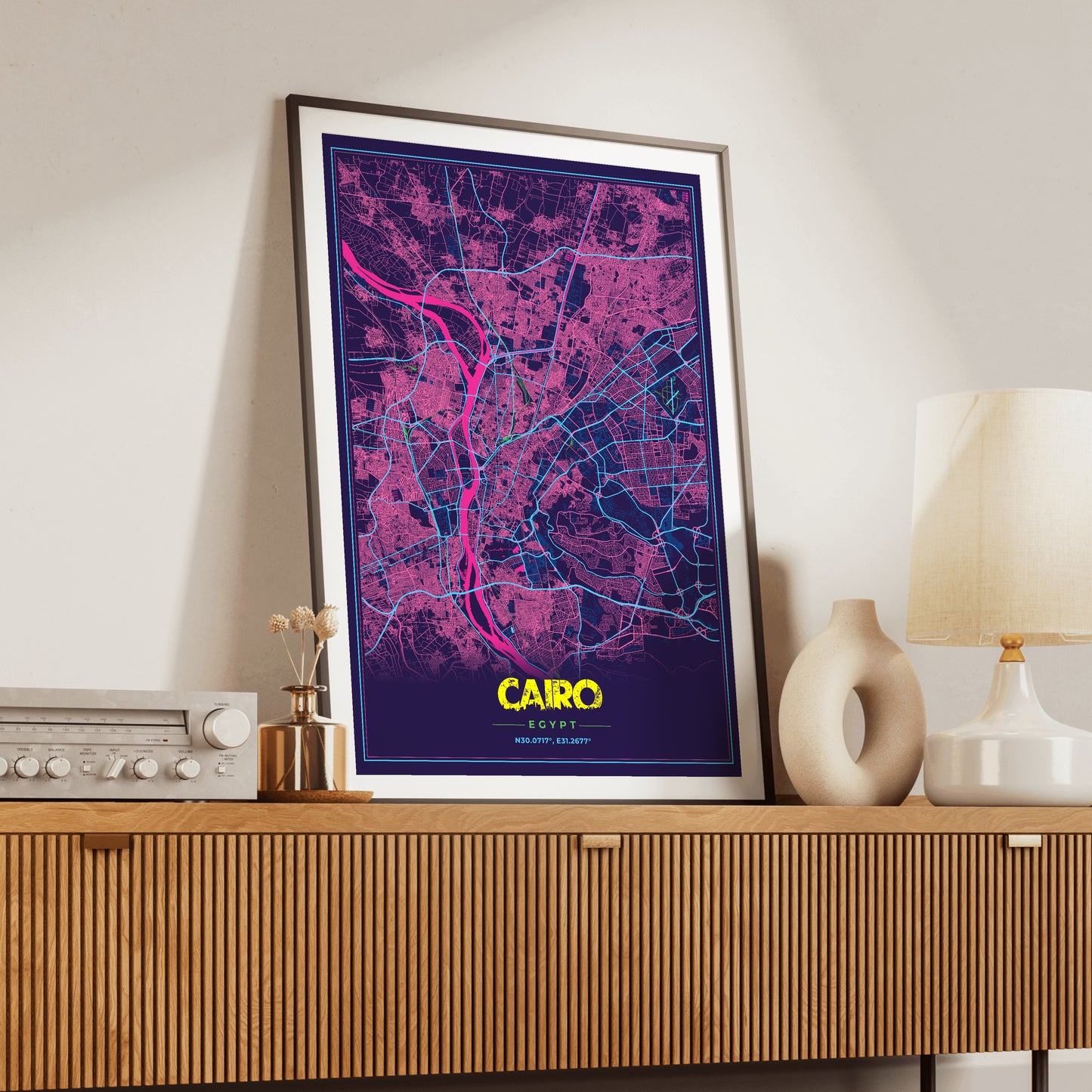 Cairo Cyberpunk Map Poster