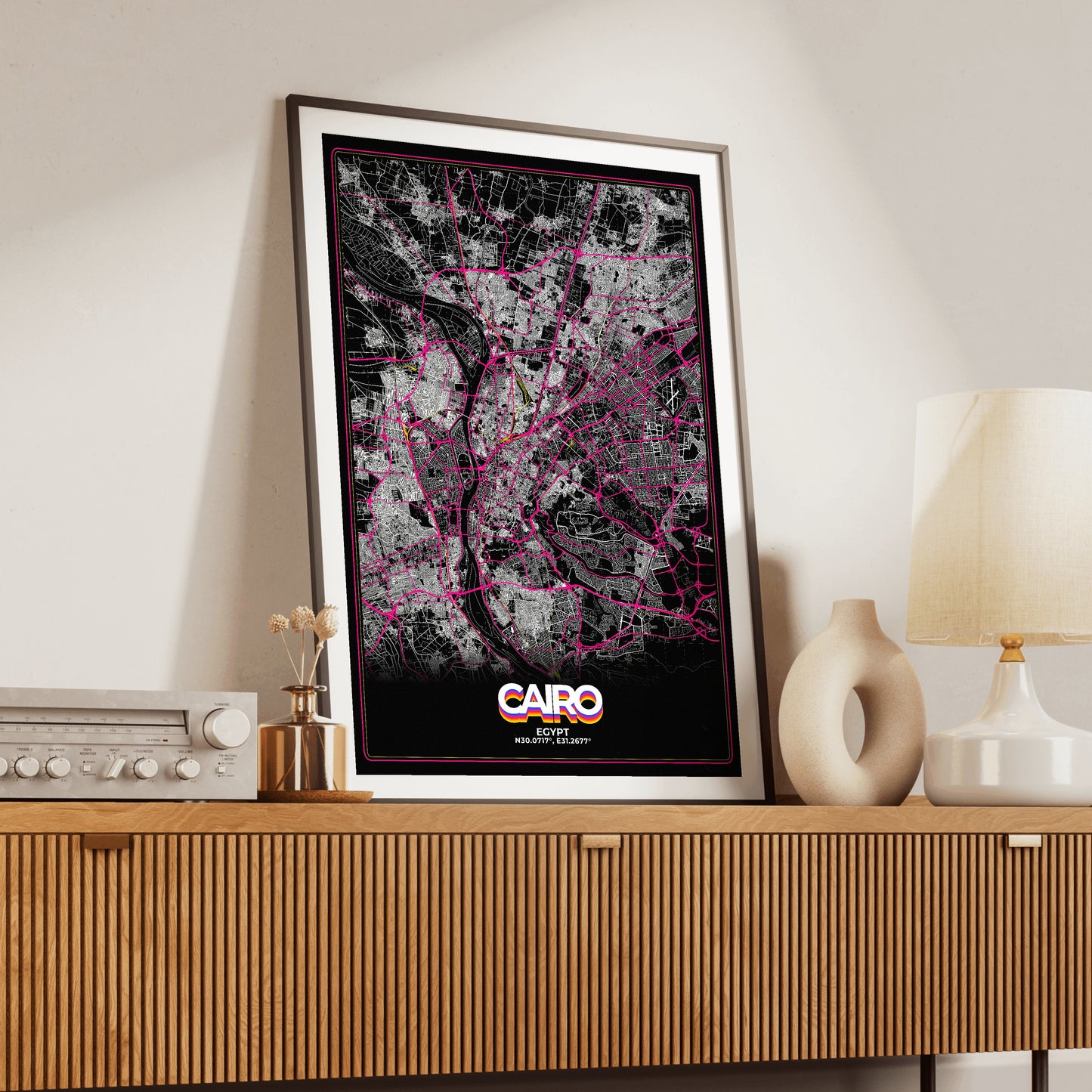Cairo Retro Map Poster