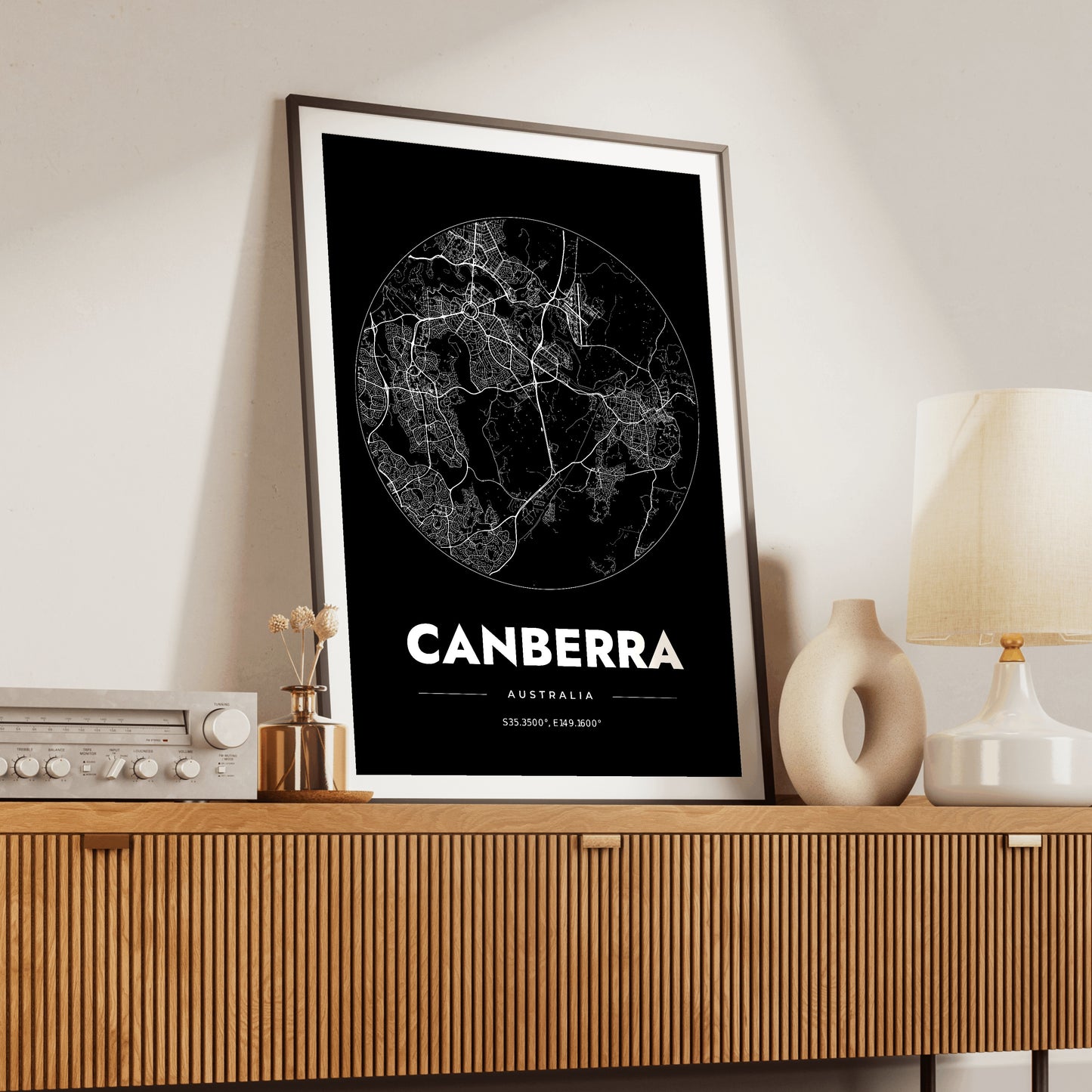 Canberra Spot Map Poster