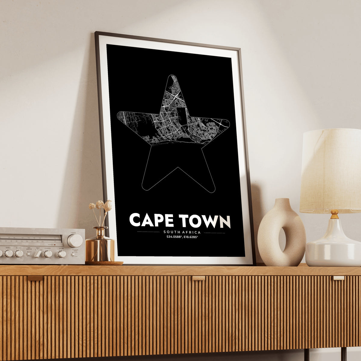 Cape Town Star Map Poster