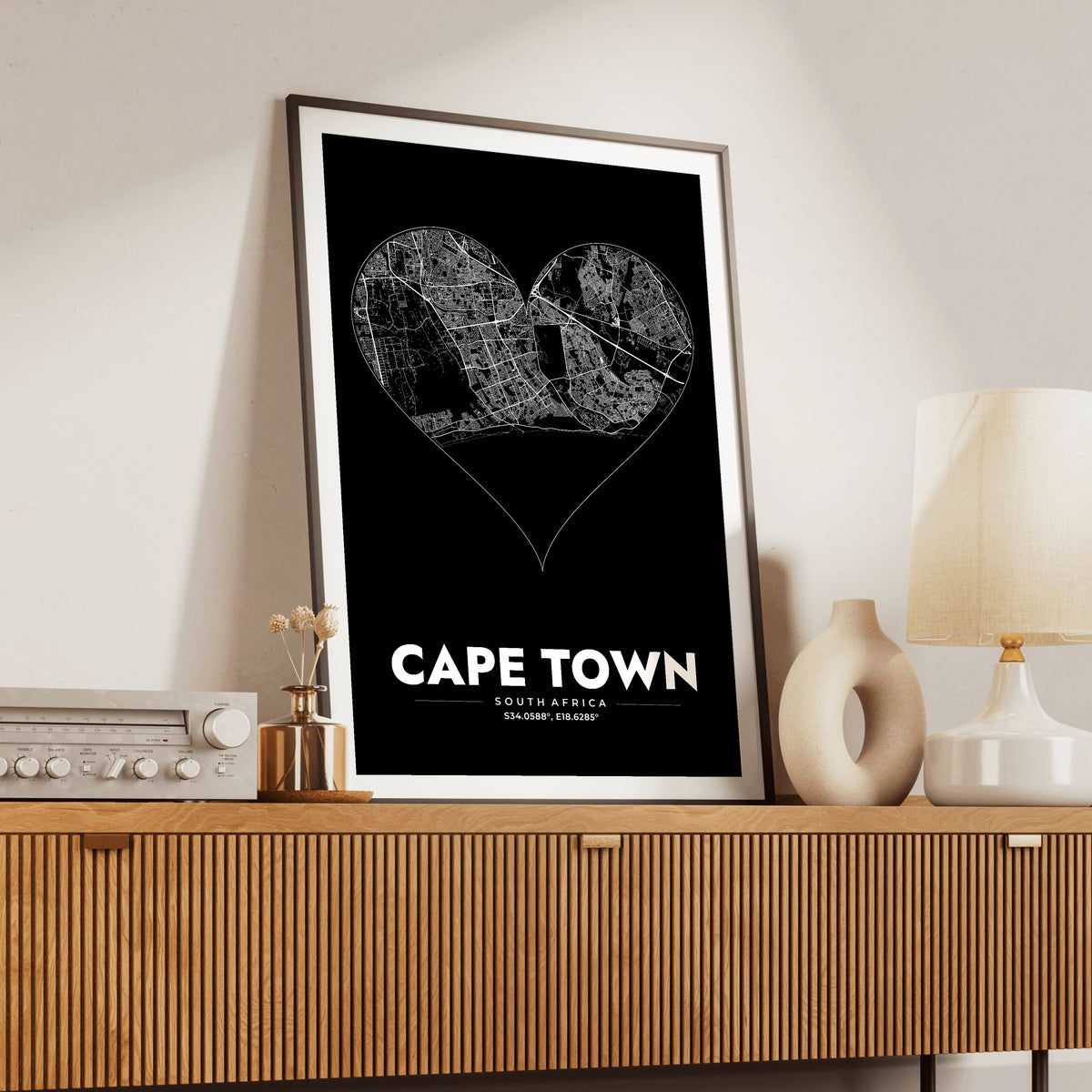 Cape Town Heart Map Poster