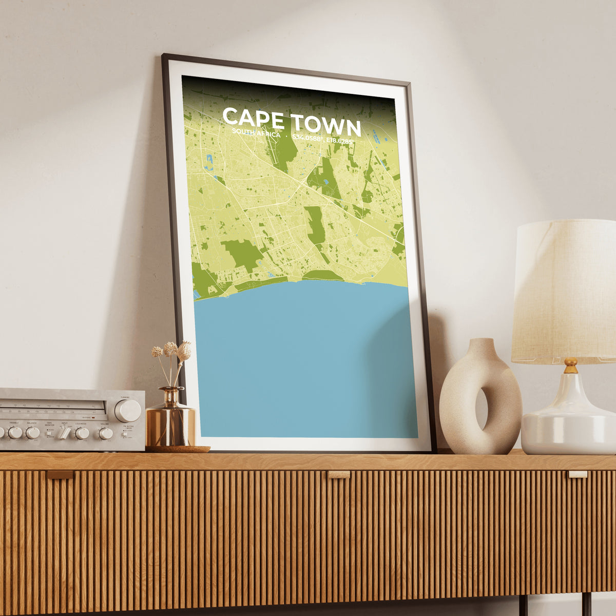 Cape Town Fern Map Poster
