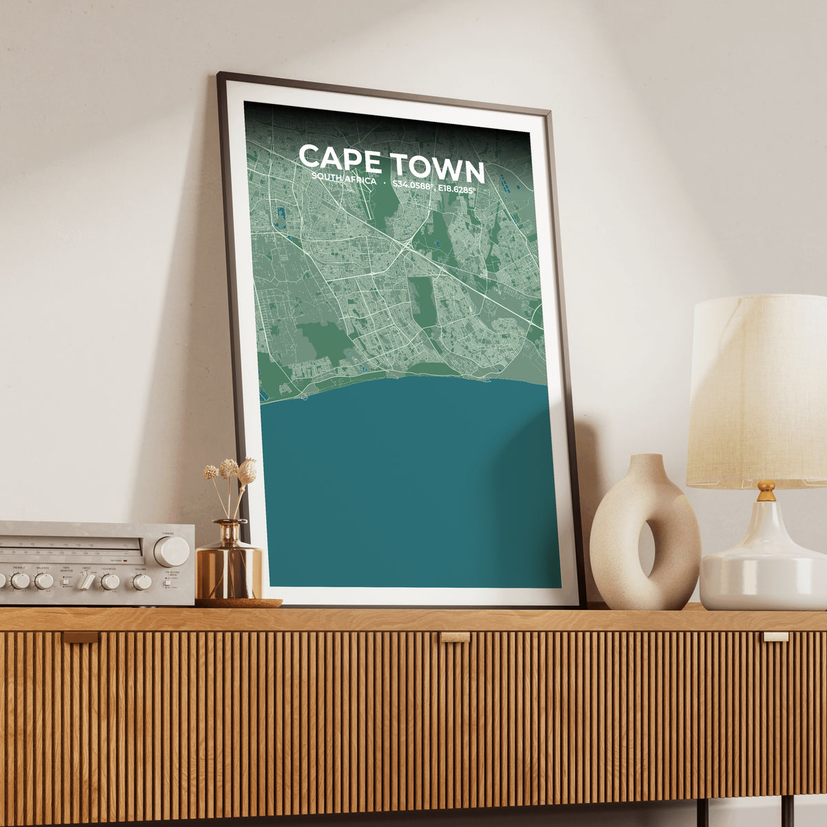 Cape Town Mist Map Poster