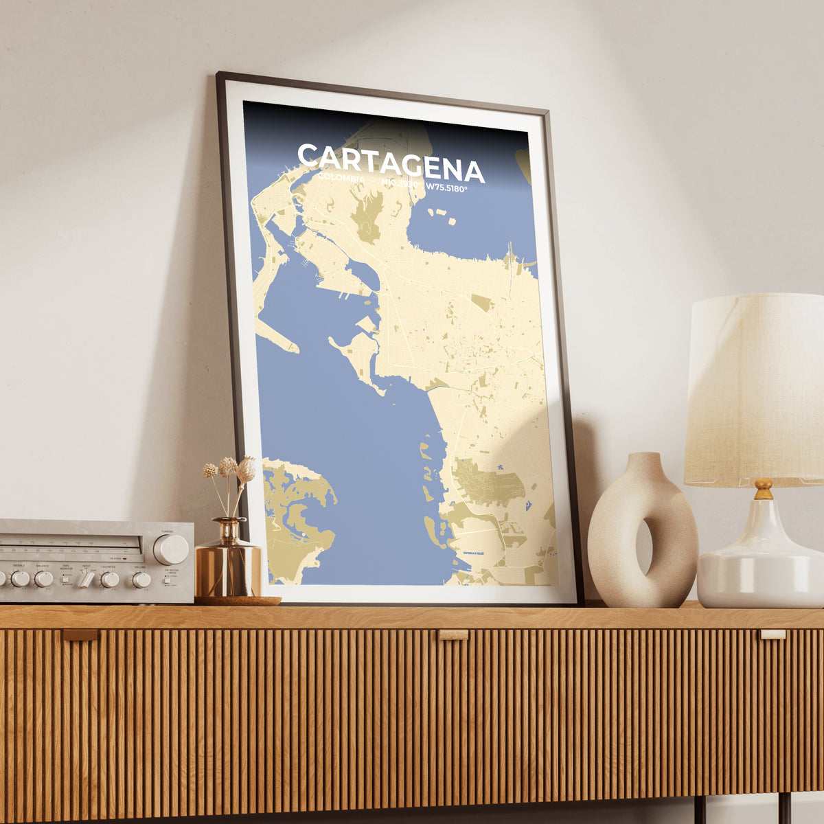 Cartagena Barn Map Poster
