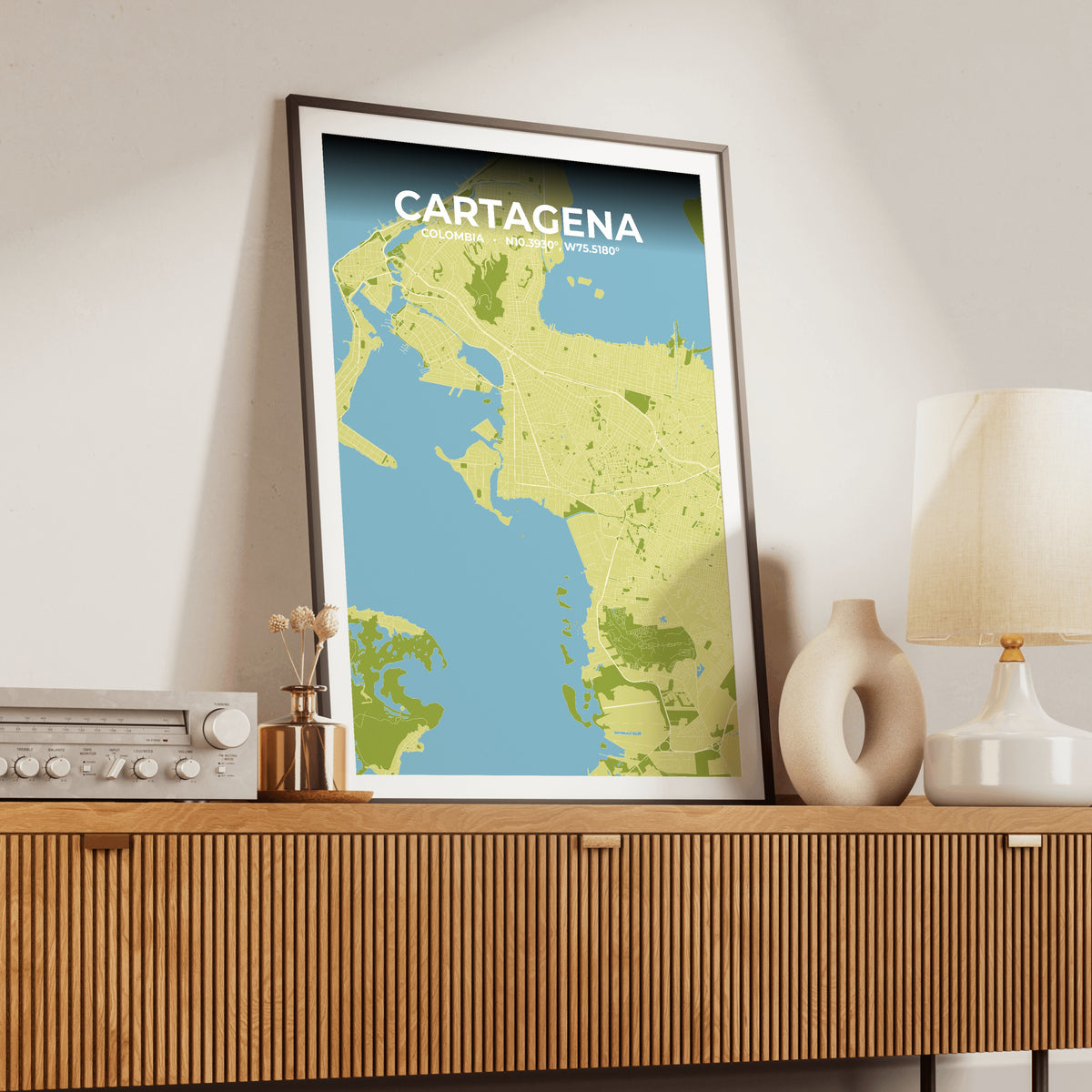 Cartagena Fern Map Poster