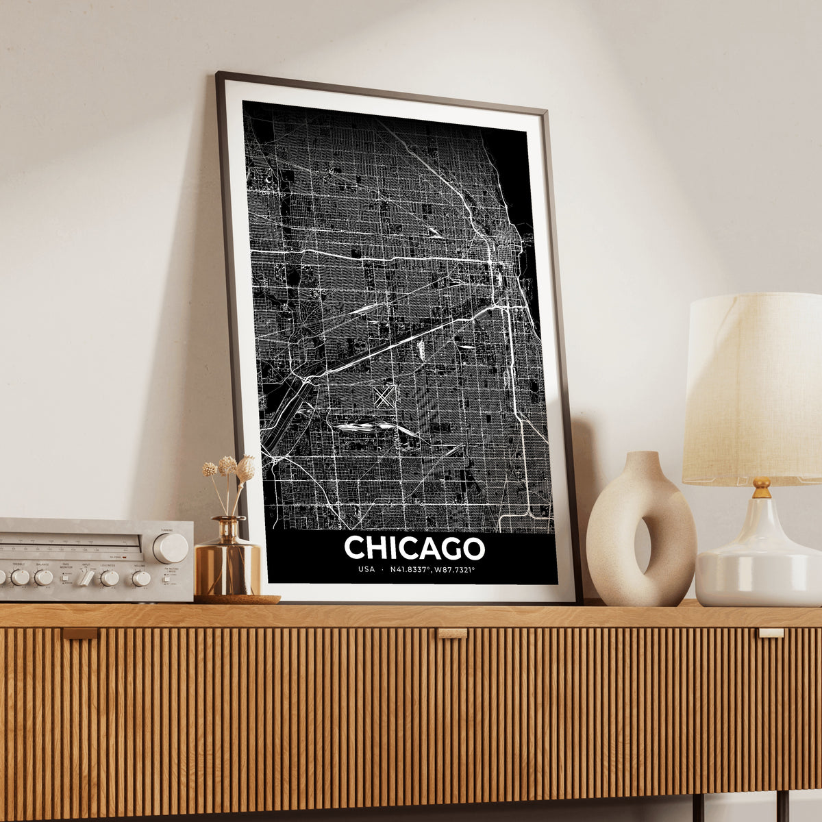 Chicago Elegant Map Poster