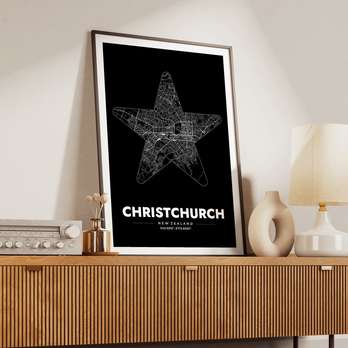 Christchurch Star Map Poster