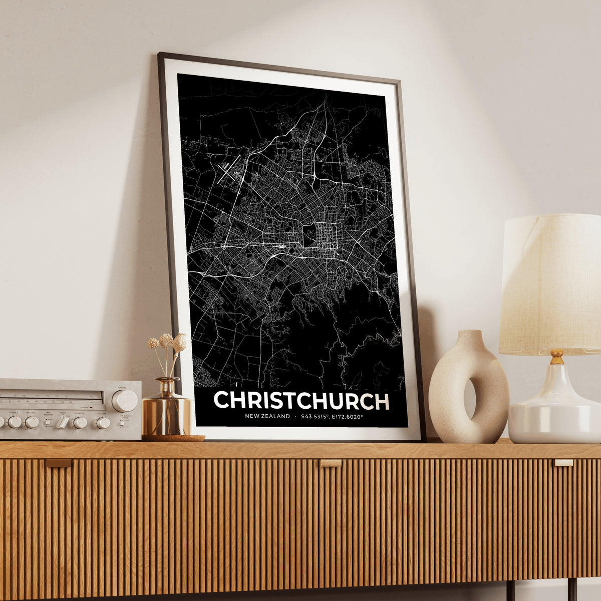Christchurch Elegant Map Poster