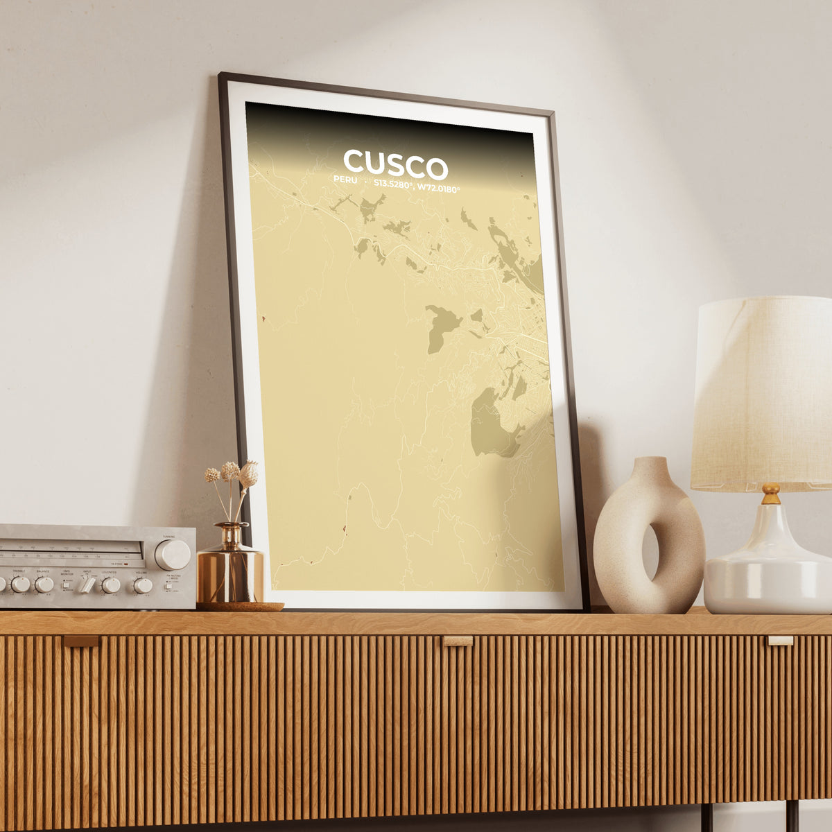 Cusco Ember Map Poster