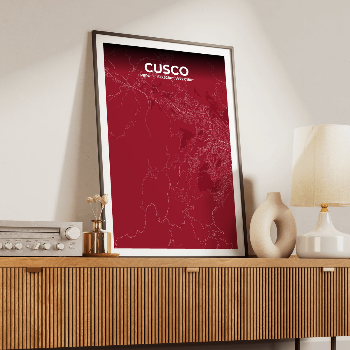 Cusco Garnet Map Poster