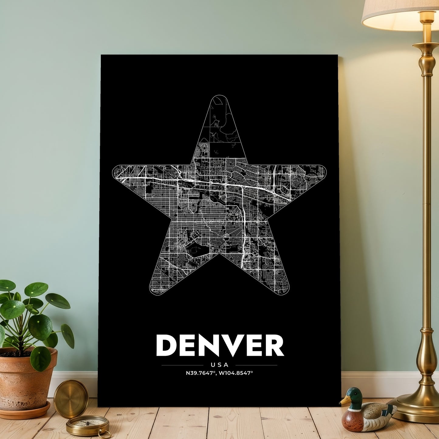 Denver Star Map Poster