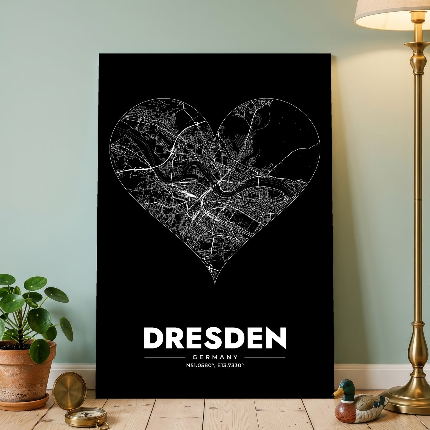 Dresden Heart Map Poster