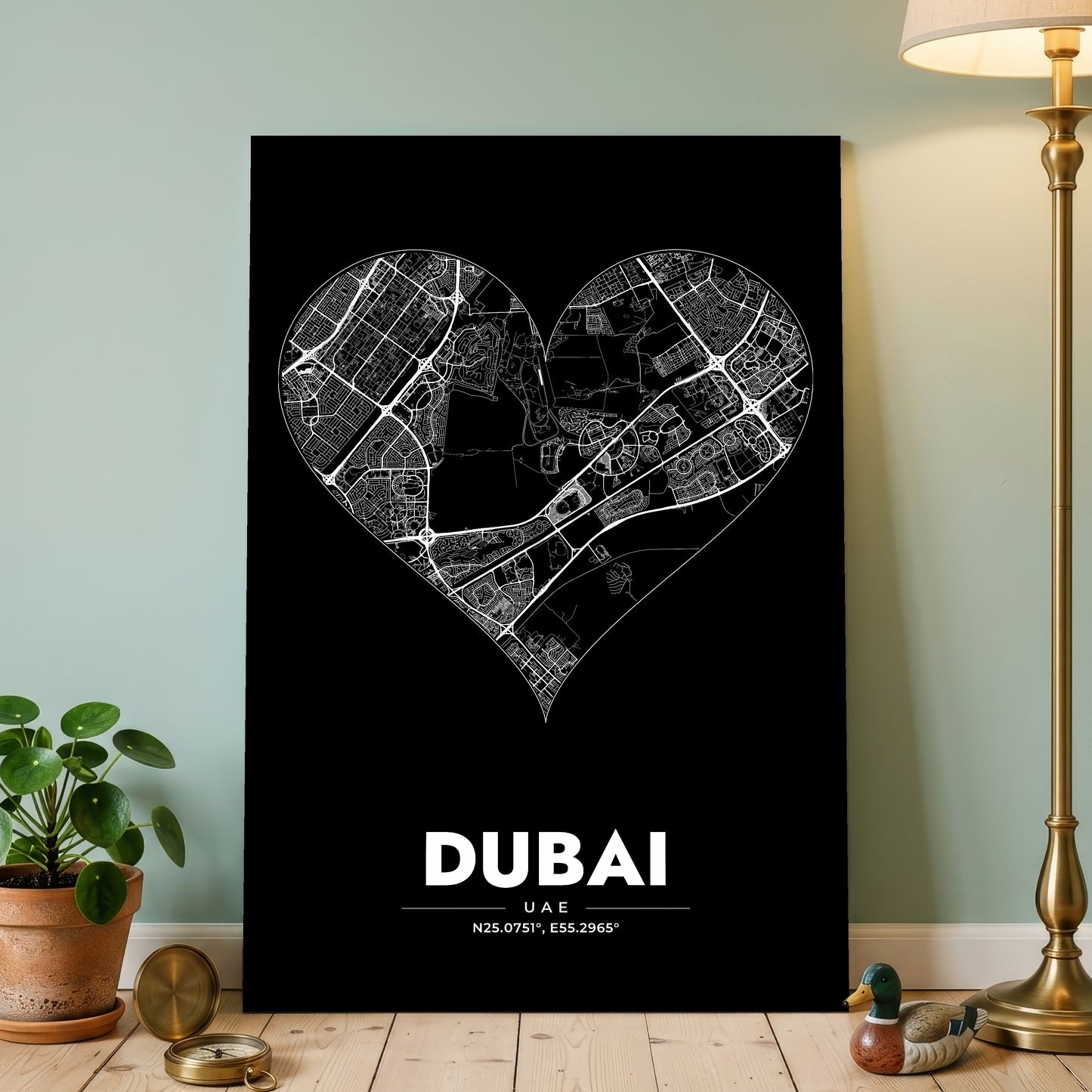 Dubai Heart Map Poster