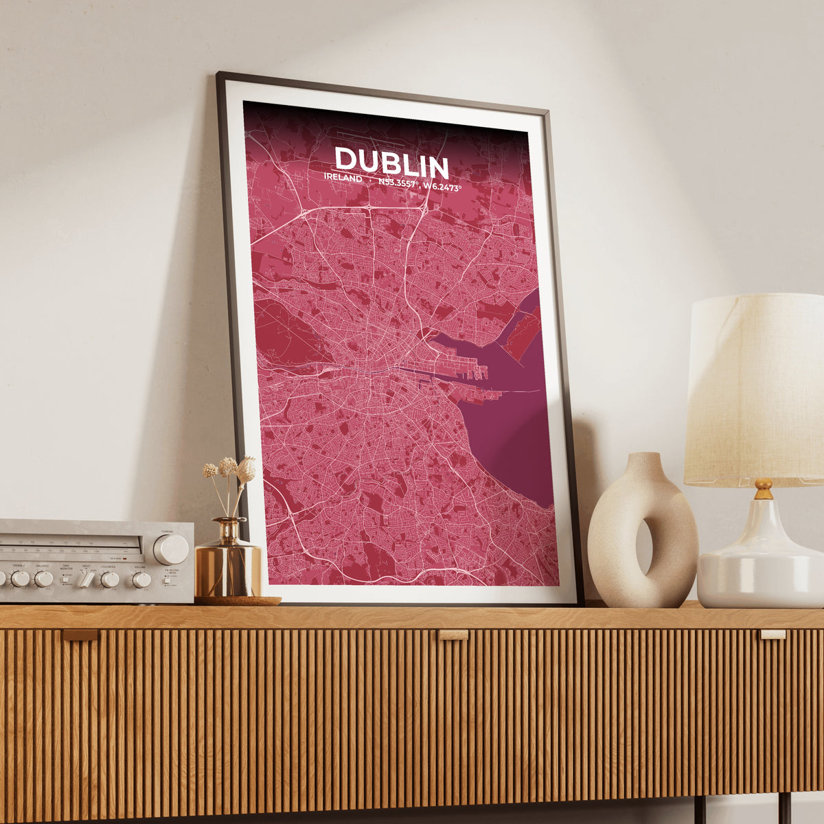 Dublin Scarlet Map Poster