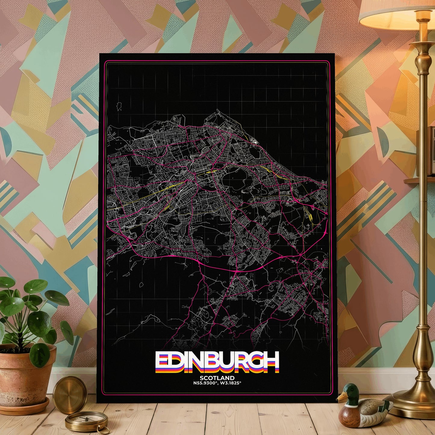 Edinburgh Retro Map Poster