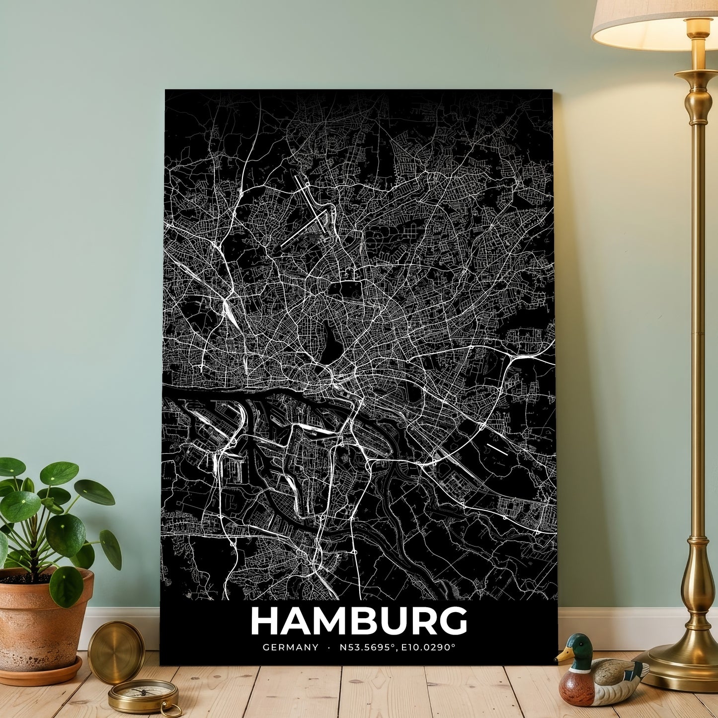 Hamburg Elegant Map Poster