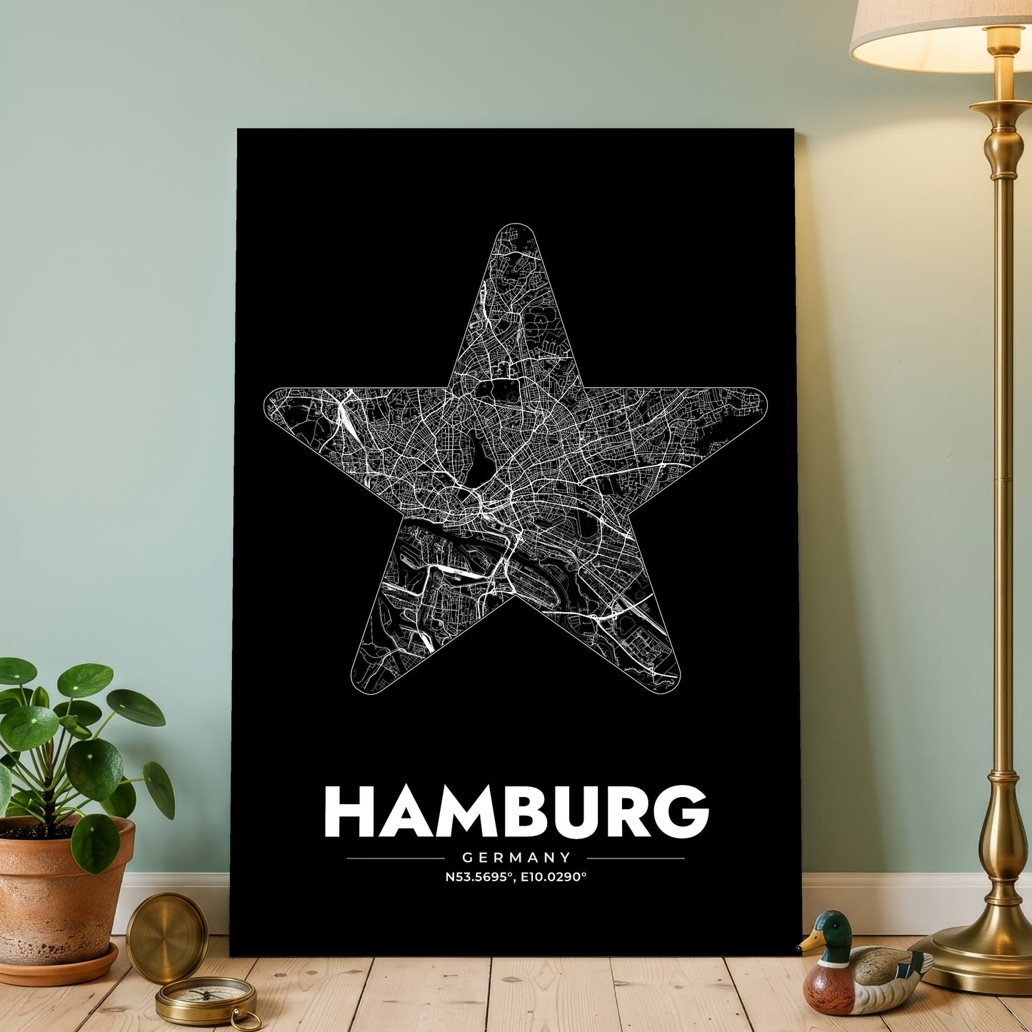 Hamburg Star Map Poster