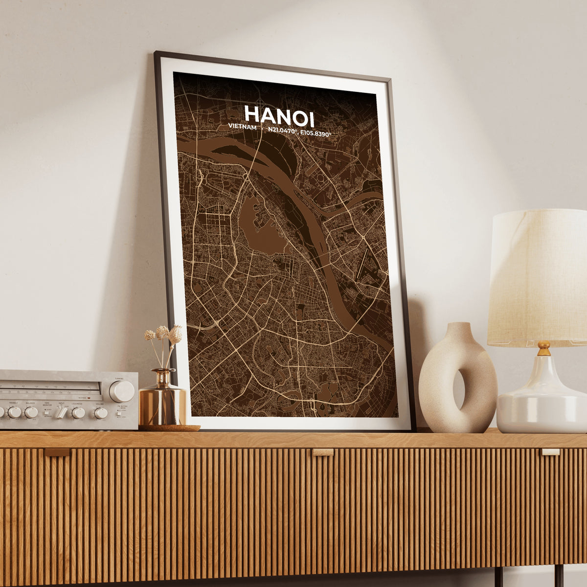 Hanoi Plum Map Poster