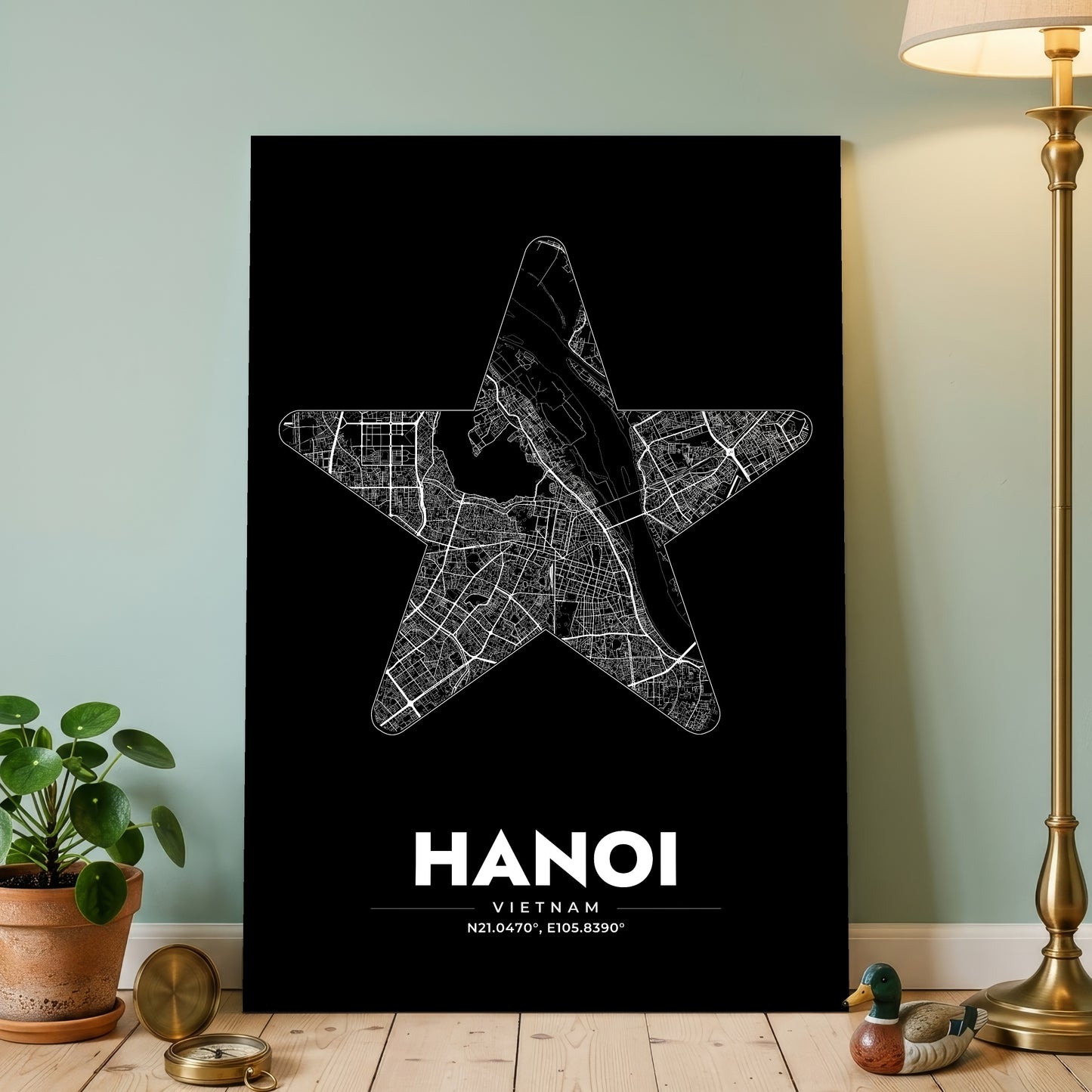 Hanoi Star Map Poster