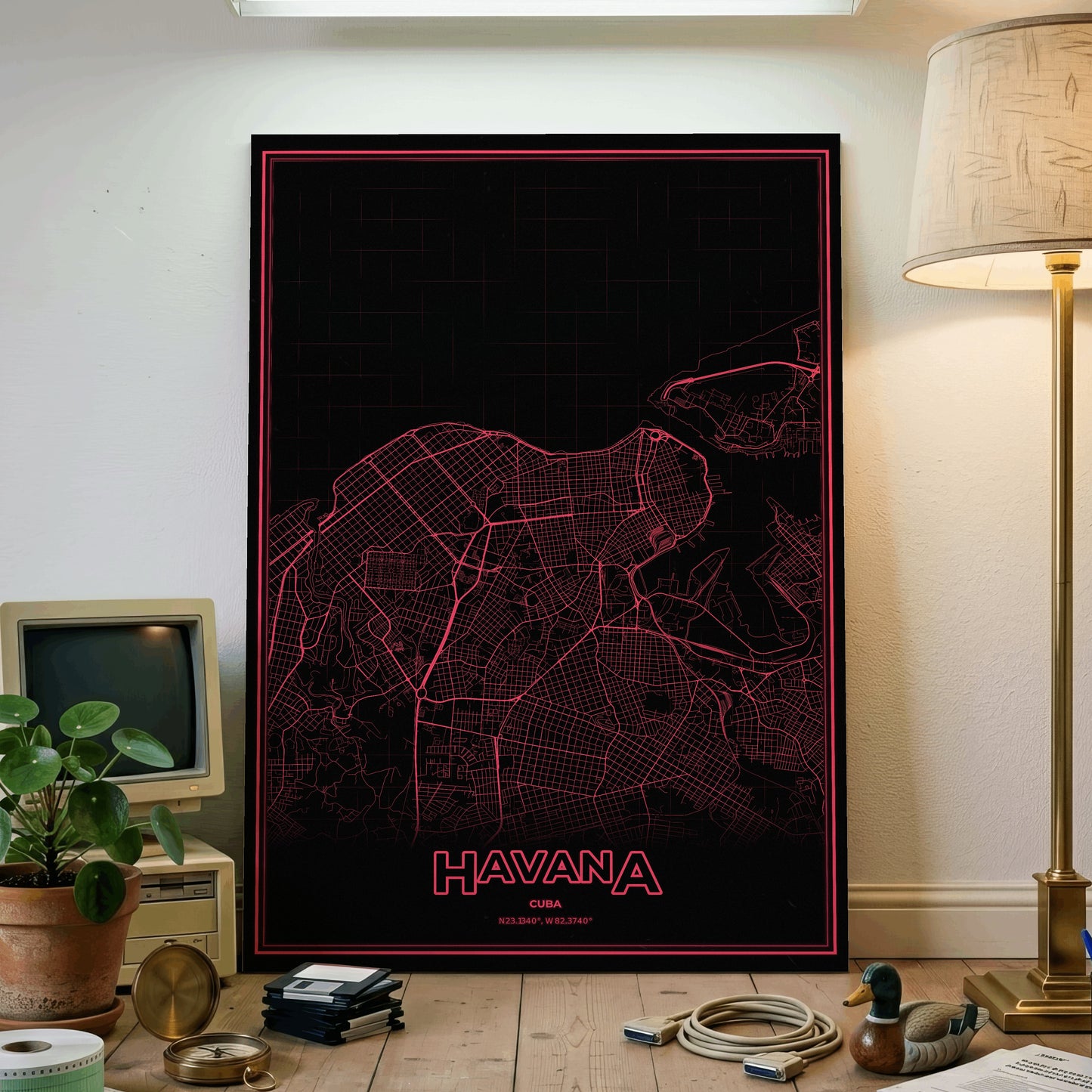 Havana Phosphor Map Poster - System Alert