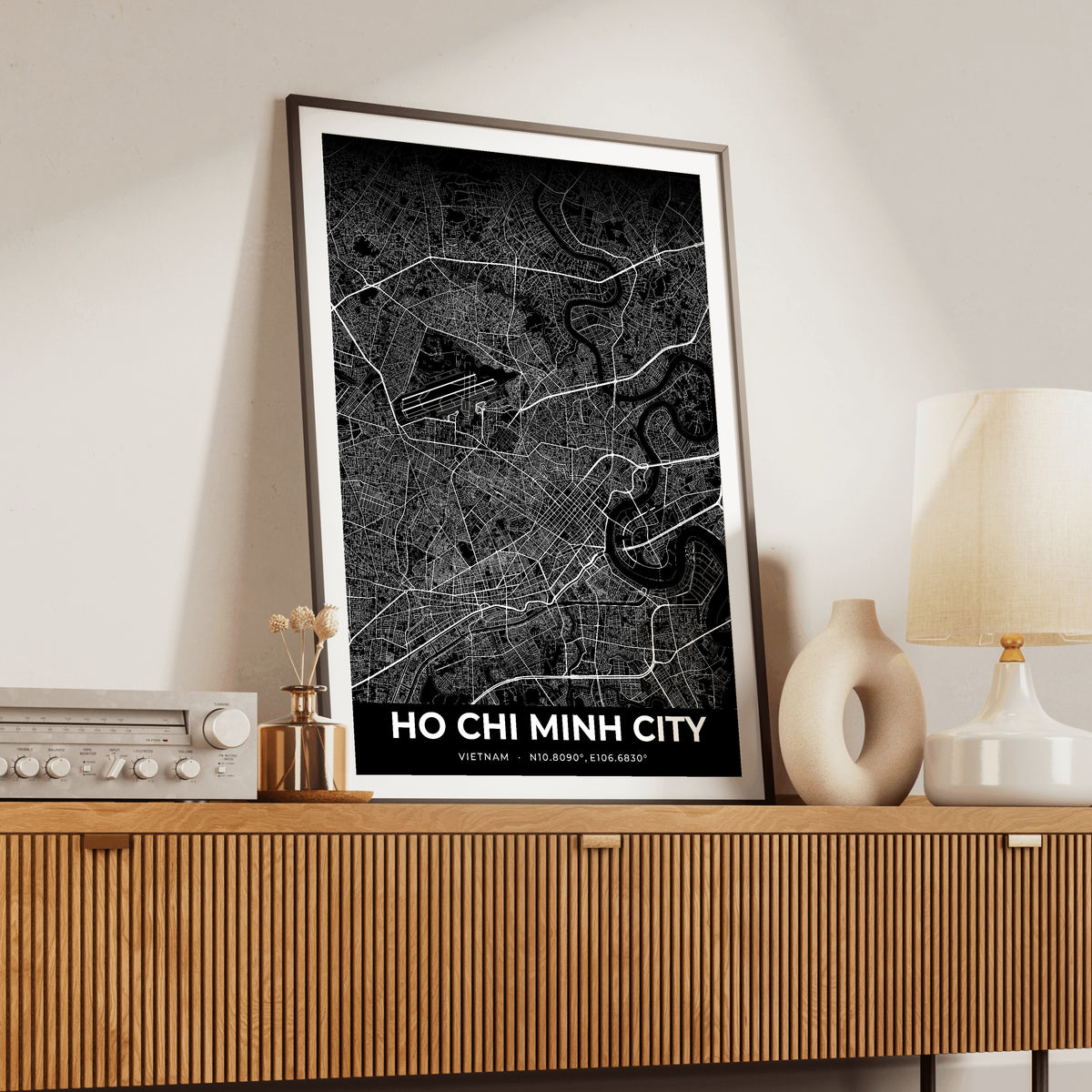 Ho Chi Minh City Elegant Map Poster