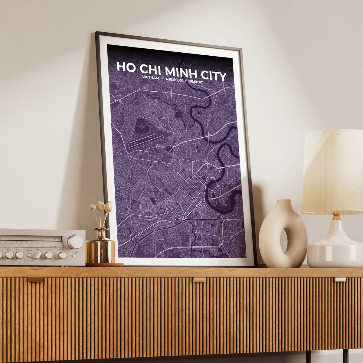 Ho Chi Minh City Dusk Map Poster