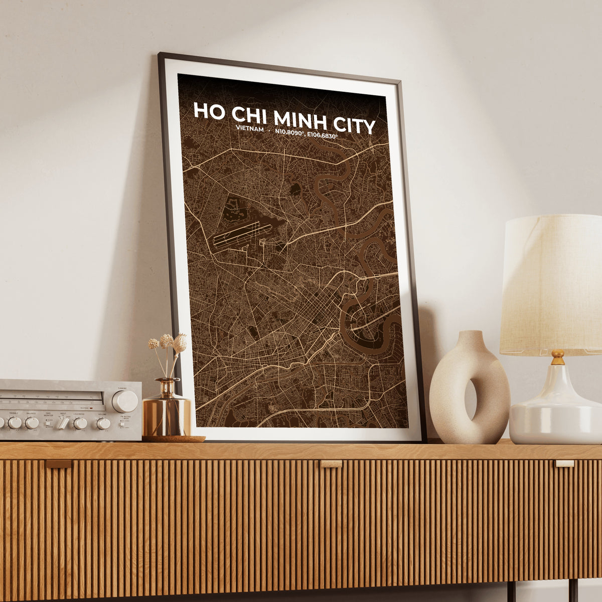 Ho Chi Minh City Plum Map Poster