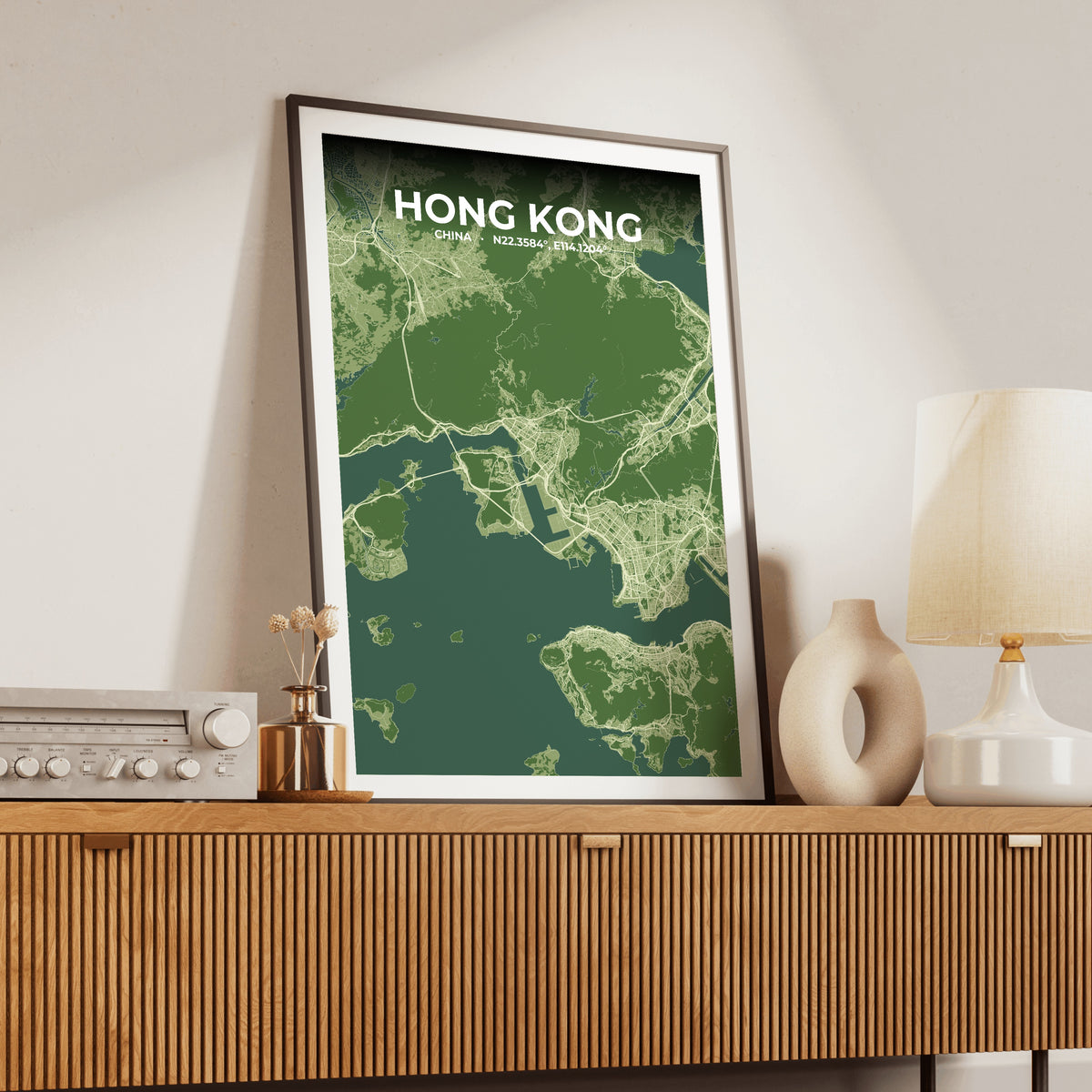 Hong Kong Clay Map Poster