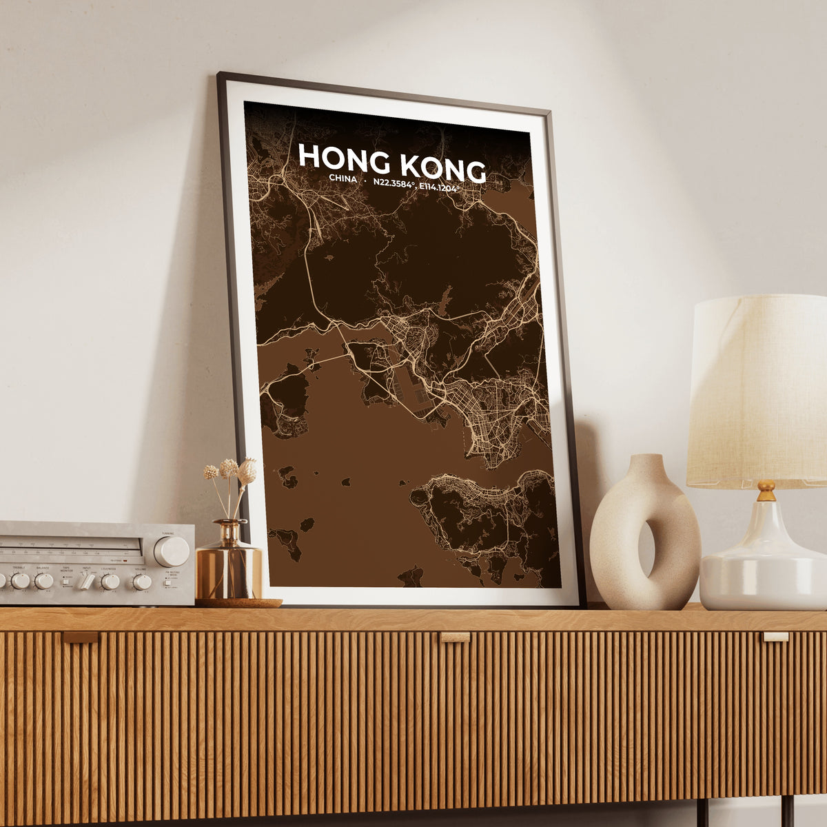 Hong Kong Plum Map Poster