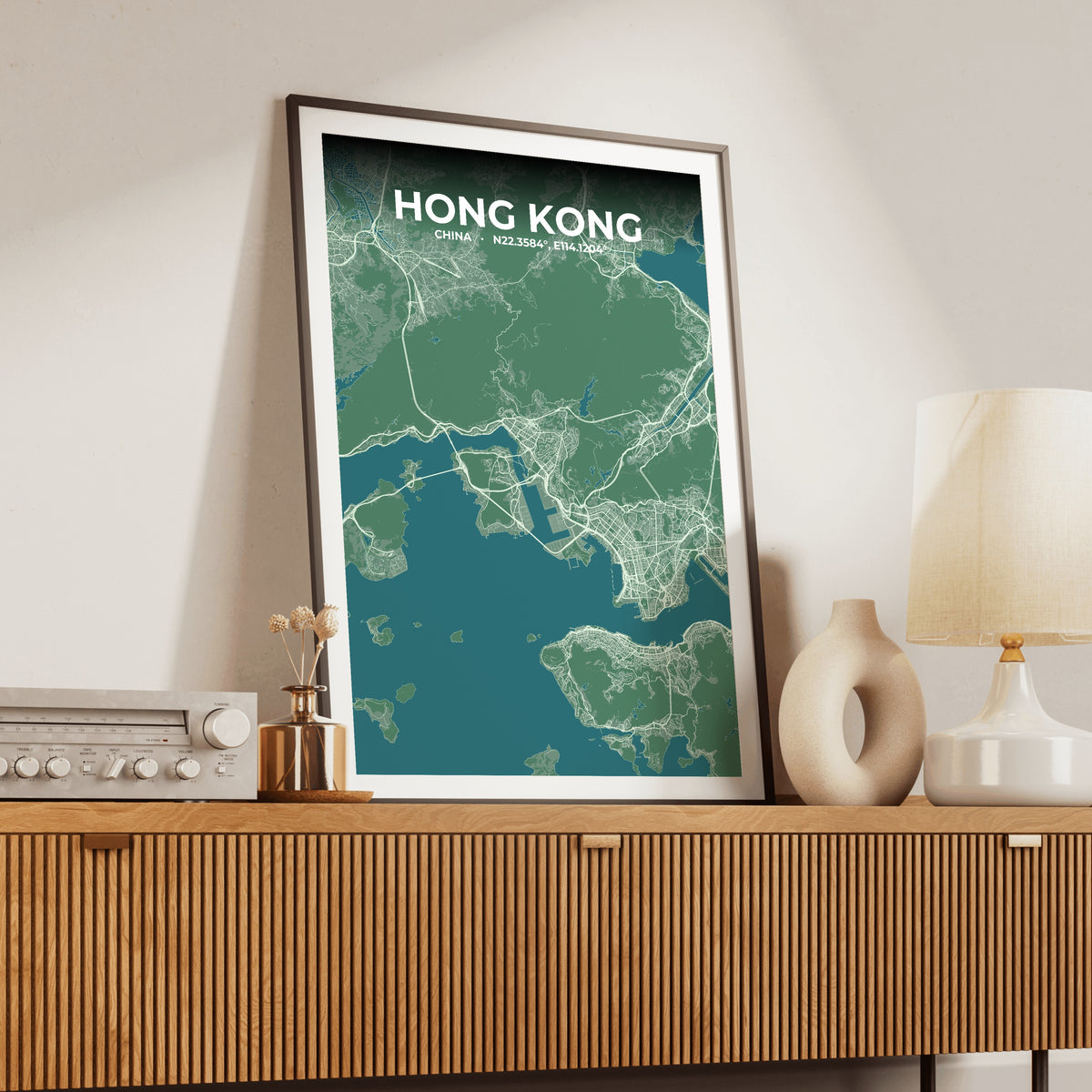 Hong Kong Mist Map Poster