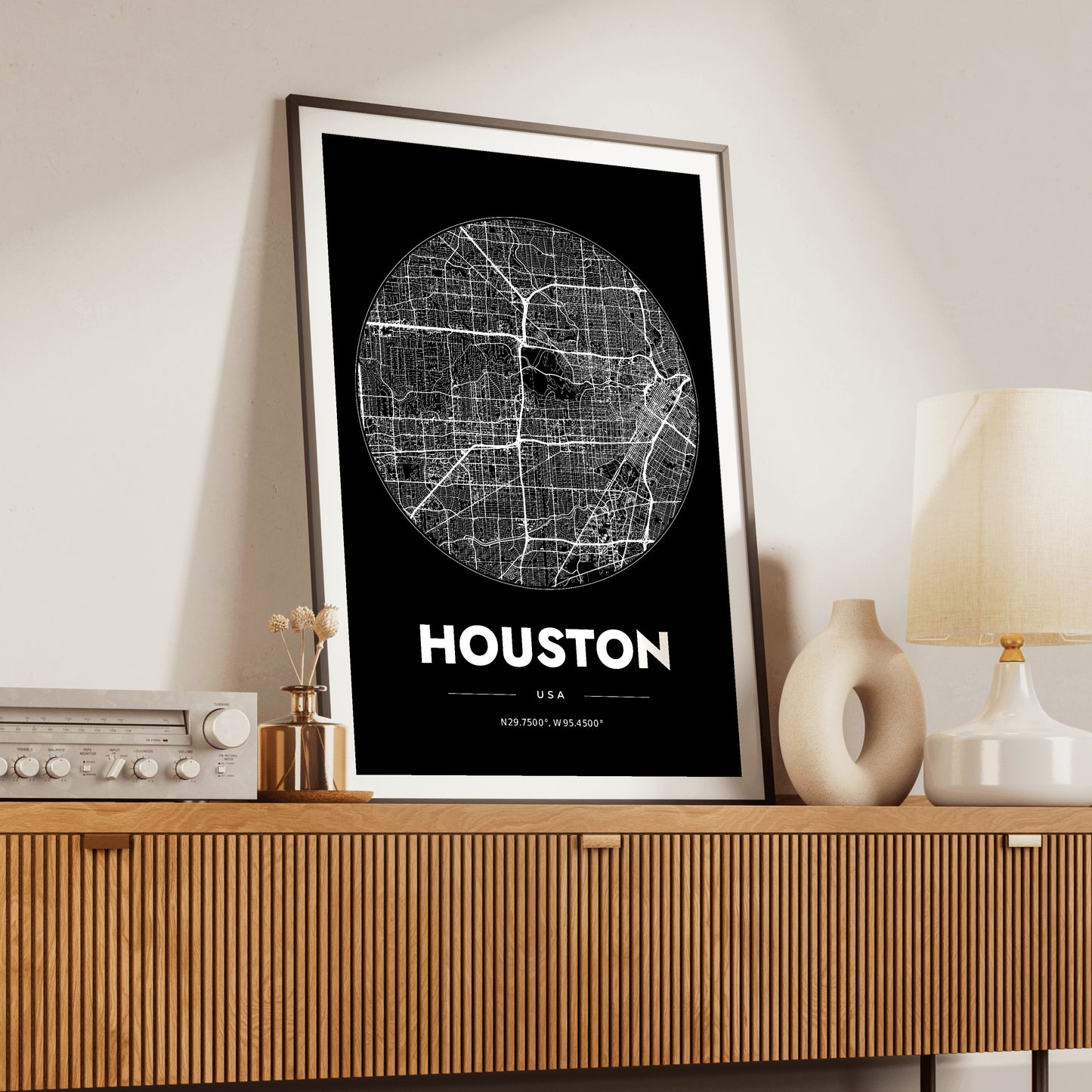 Houston Spot Map Poster