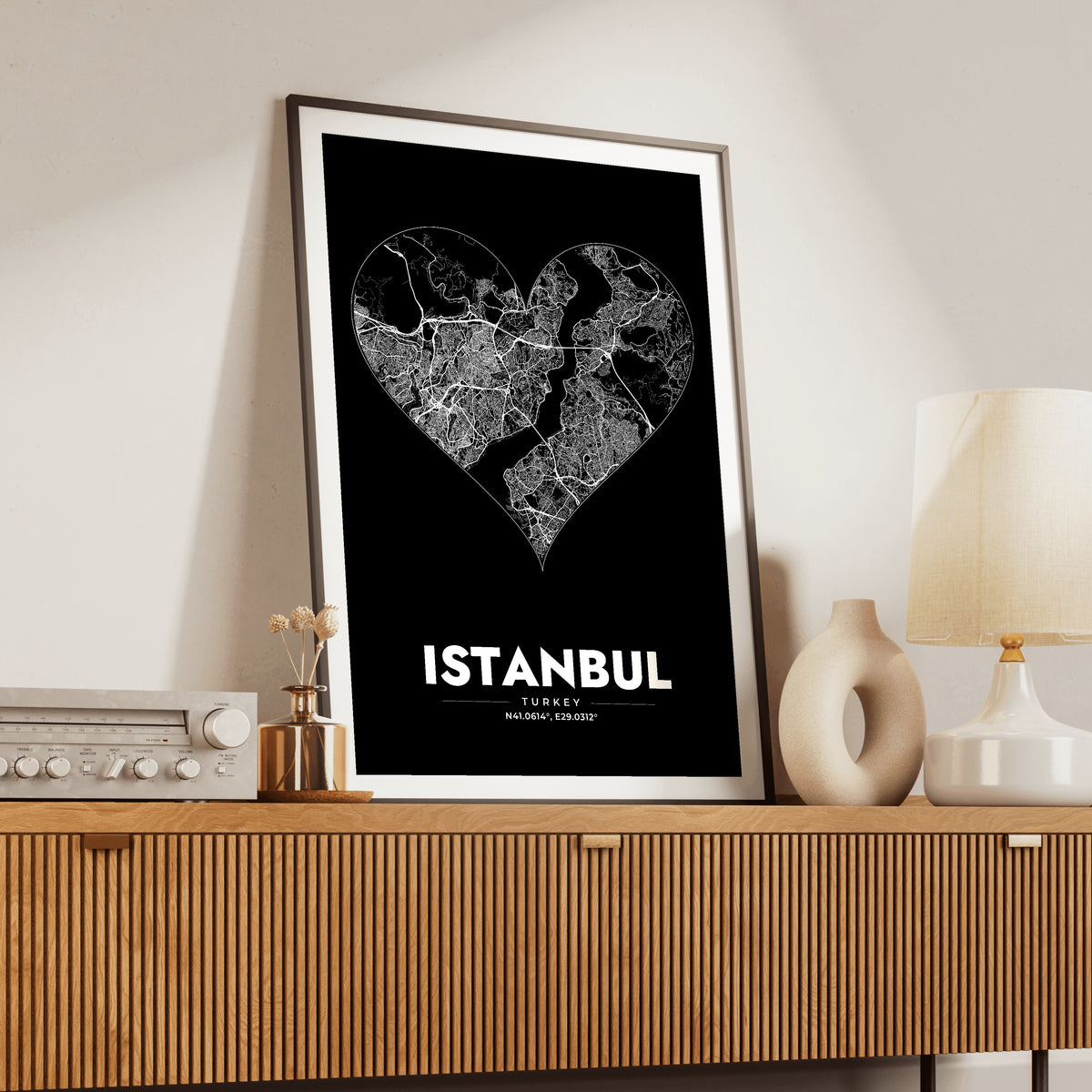 Istanbul Heart Map Poster
