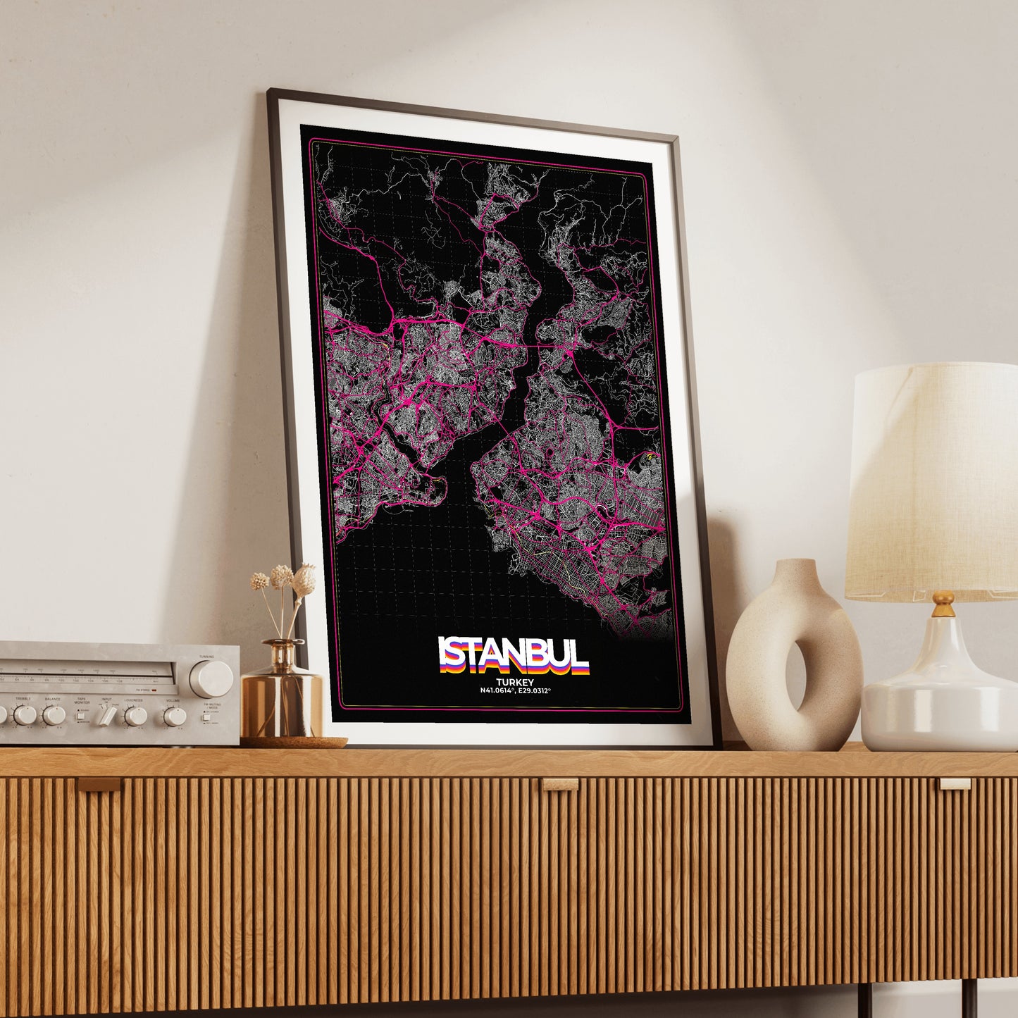 Istanbul Retro Map Poster
