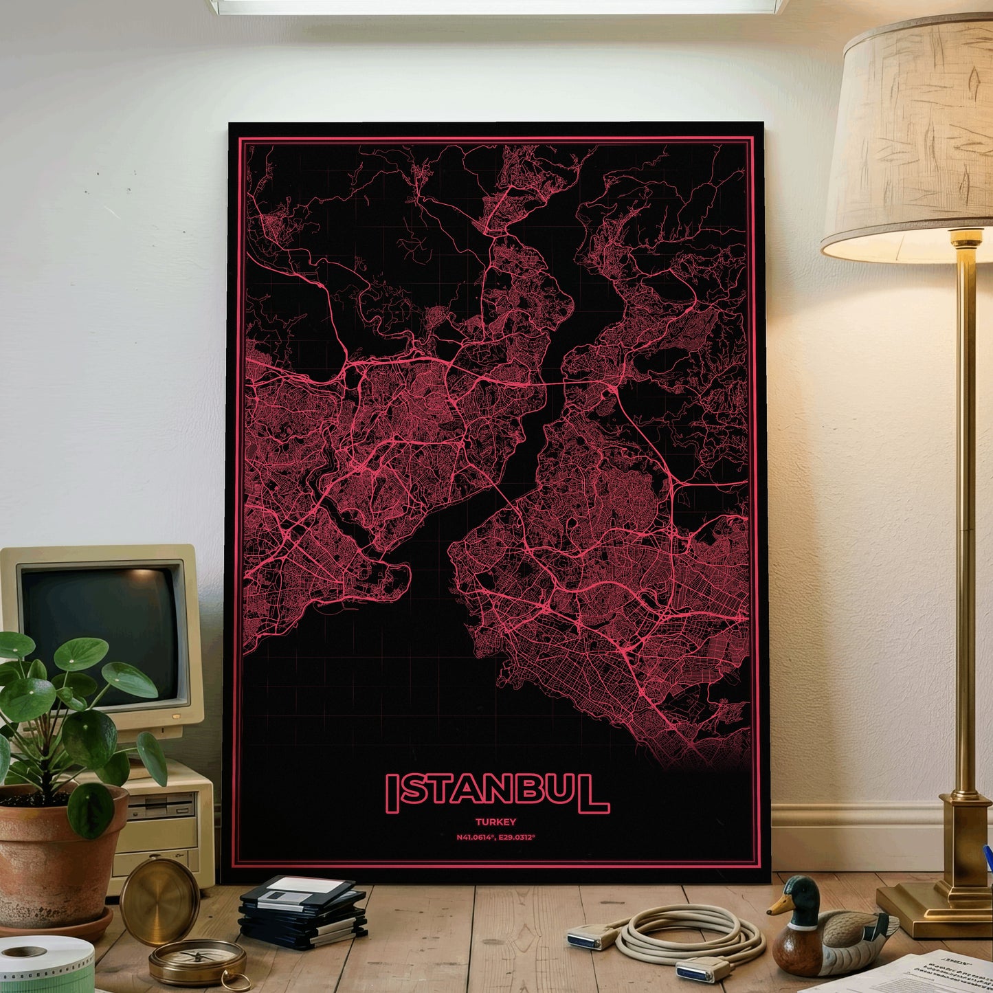 Istanbul Phosphor Map Poster - System Alert