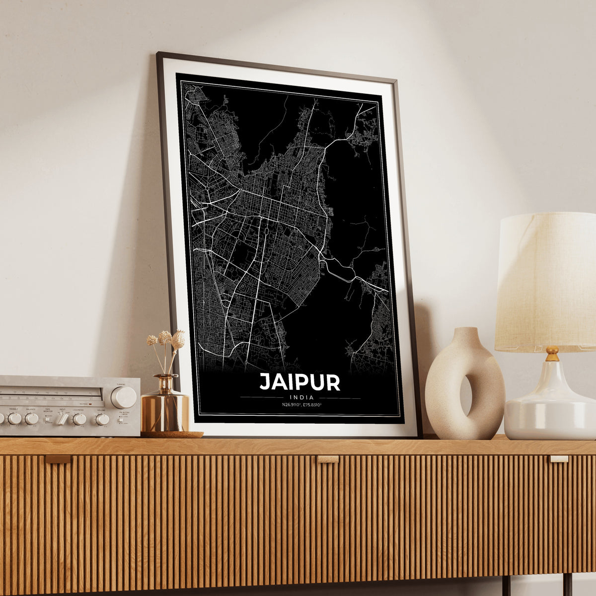 Jaipur Modern Map Poster