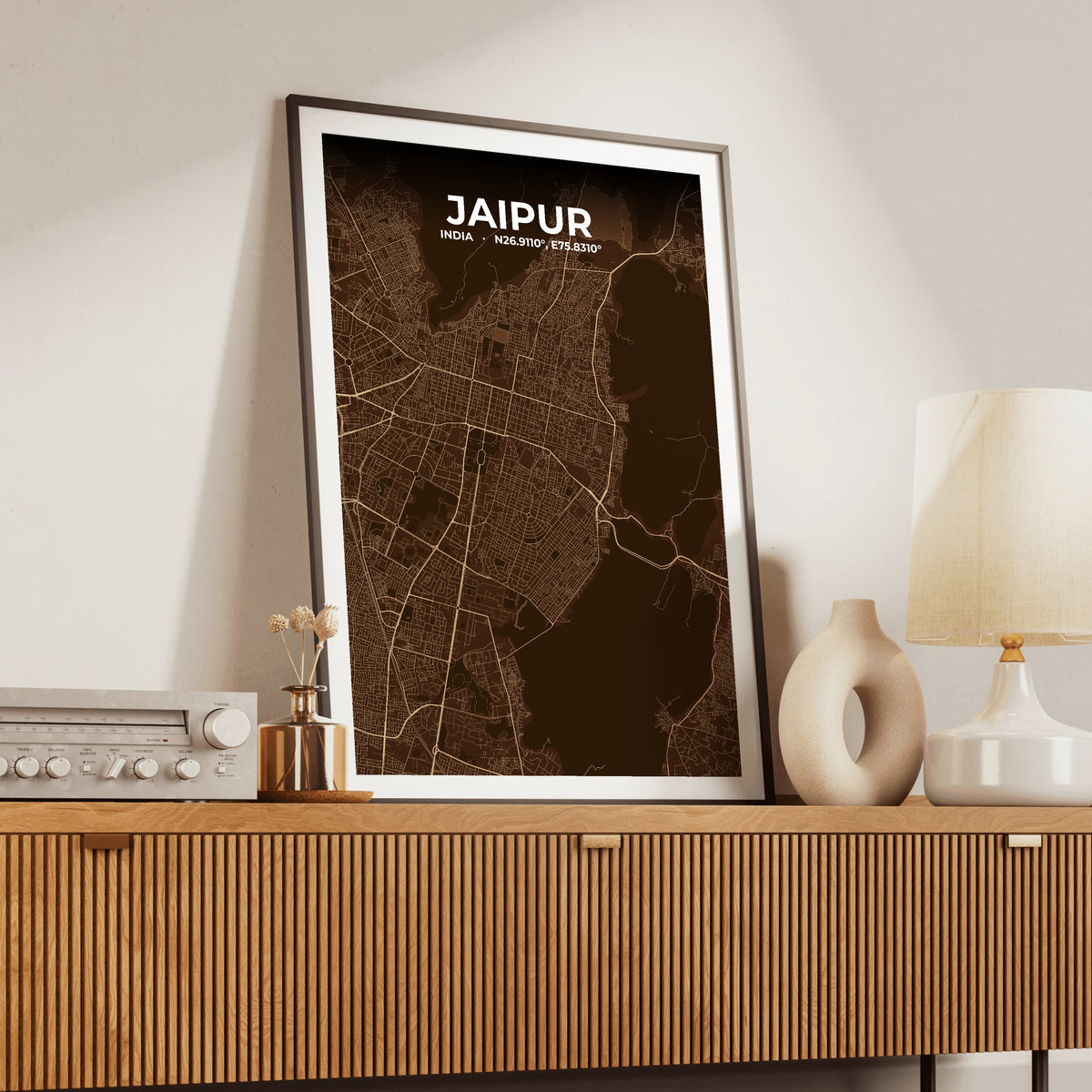 Jaipur Plum Map Poster