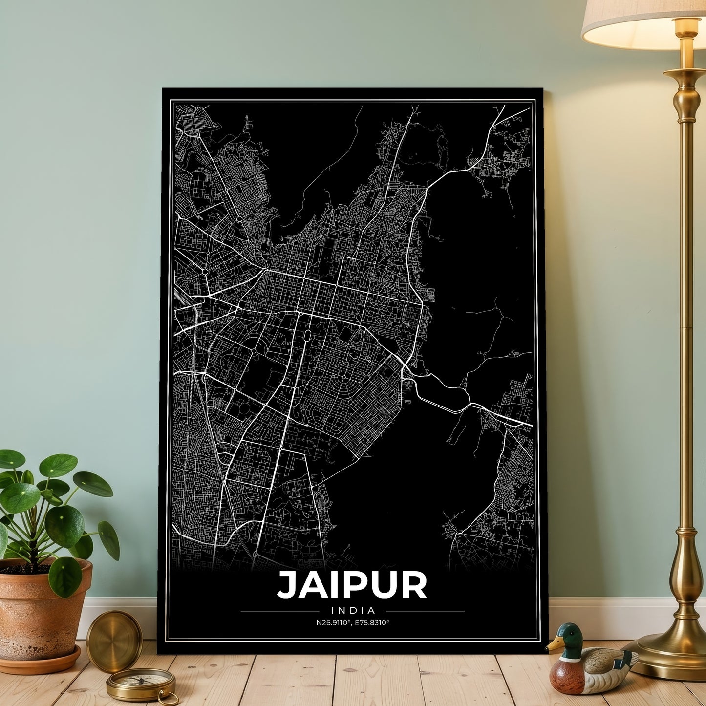 Jaipur Modern Map Poster