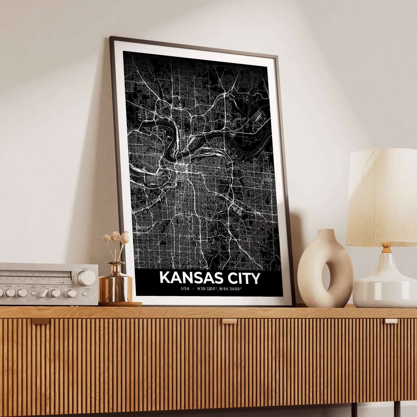 Kansas City Elegant Map Poster