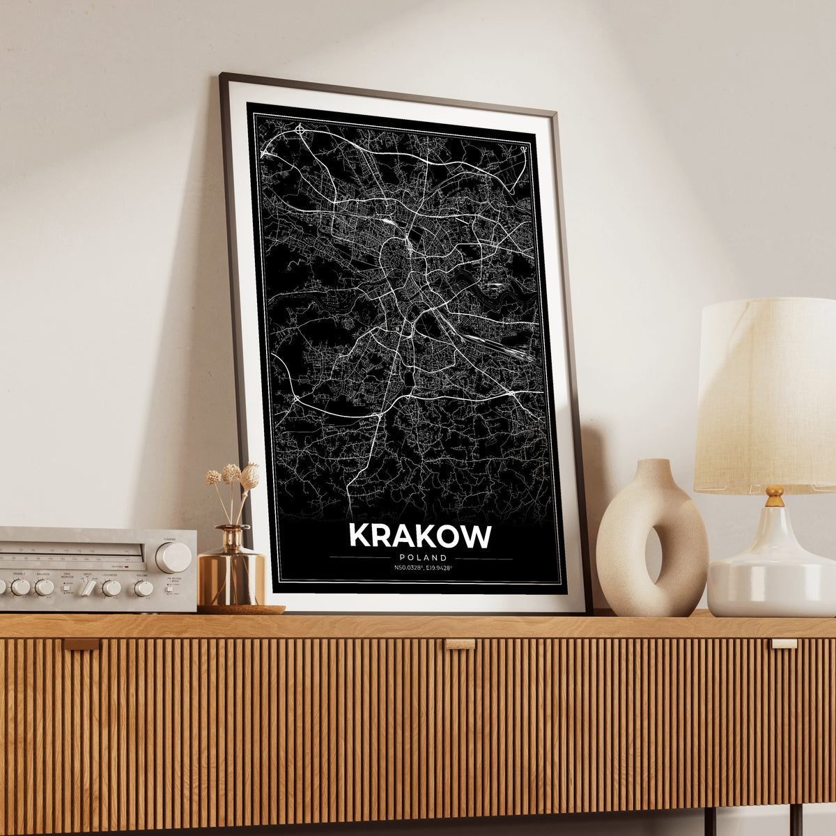 Krakow Modern Map Poster