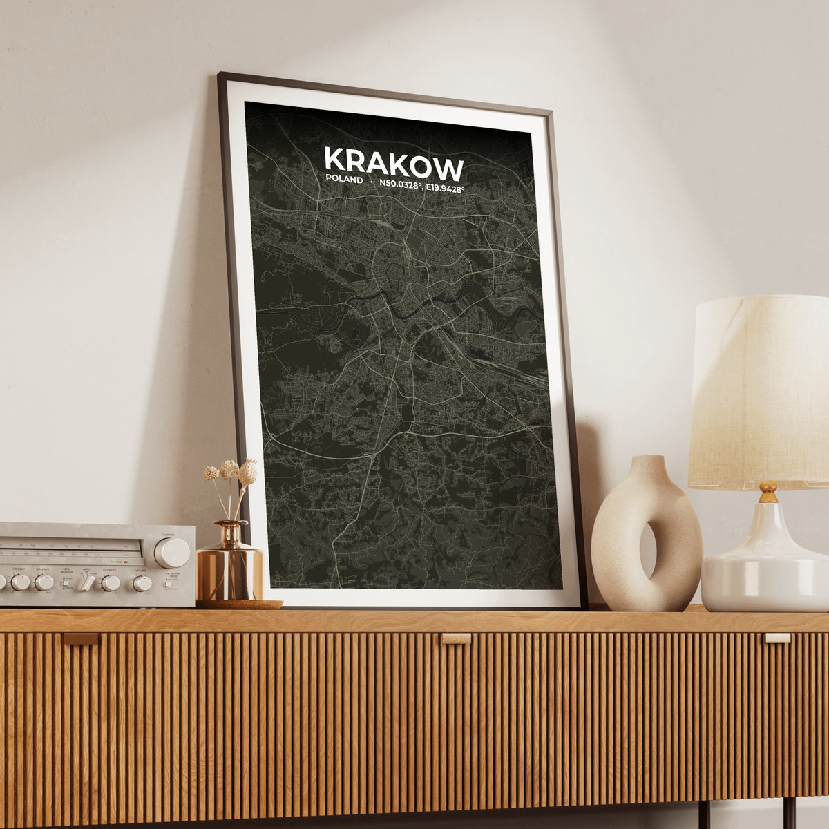Krakow Sable Map Poster